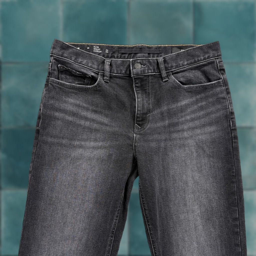Banana Republic Banana Republic Traveler Jeans Mens 34x34 Gray Charcoal Wash Slim Stretch Denim Jeans Mens 34 Gray Slim Traveler Denim Logo Pocket Charcoal Wash Size US 34 / EU 50 - 1 Thumbnail