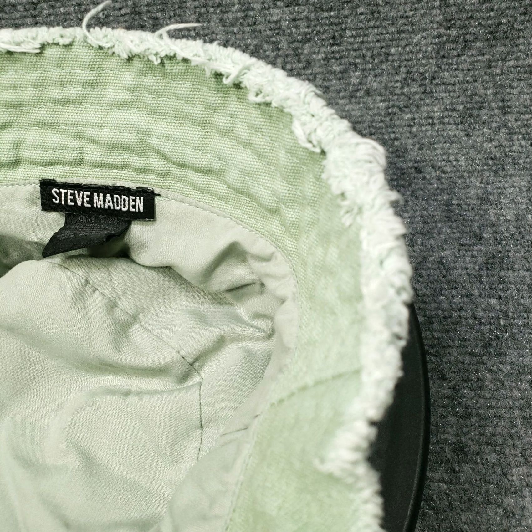 Steve Madden Steve Madden Bucket Hat Womens One Size Green Fringe Trim Lined Casual Size ONE SIZE - 6 Thumbnail
