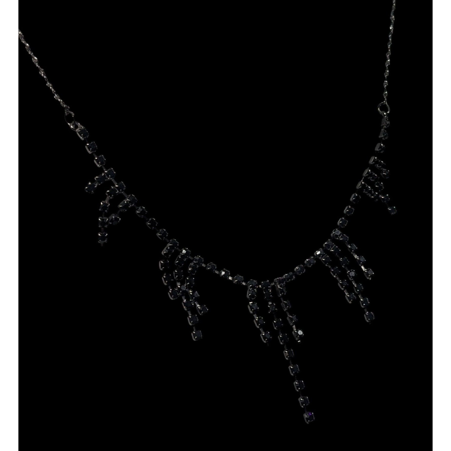 Other Claire's Gothic Dainty Black Rhinestone Necklace Size ONE SIZE - 7 Thumbnail