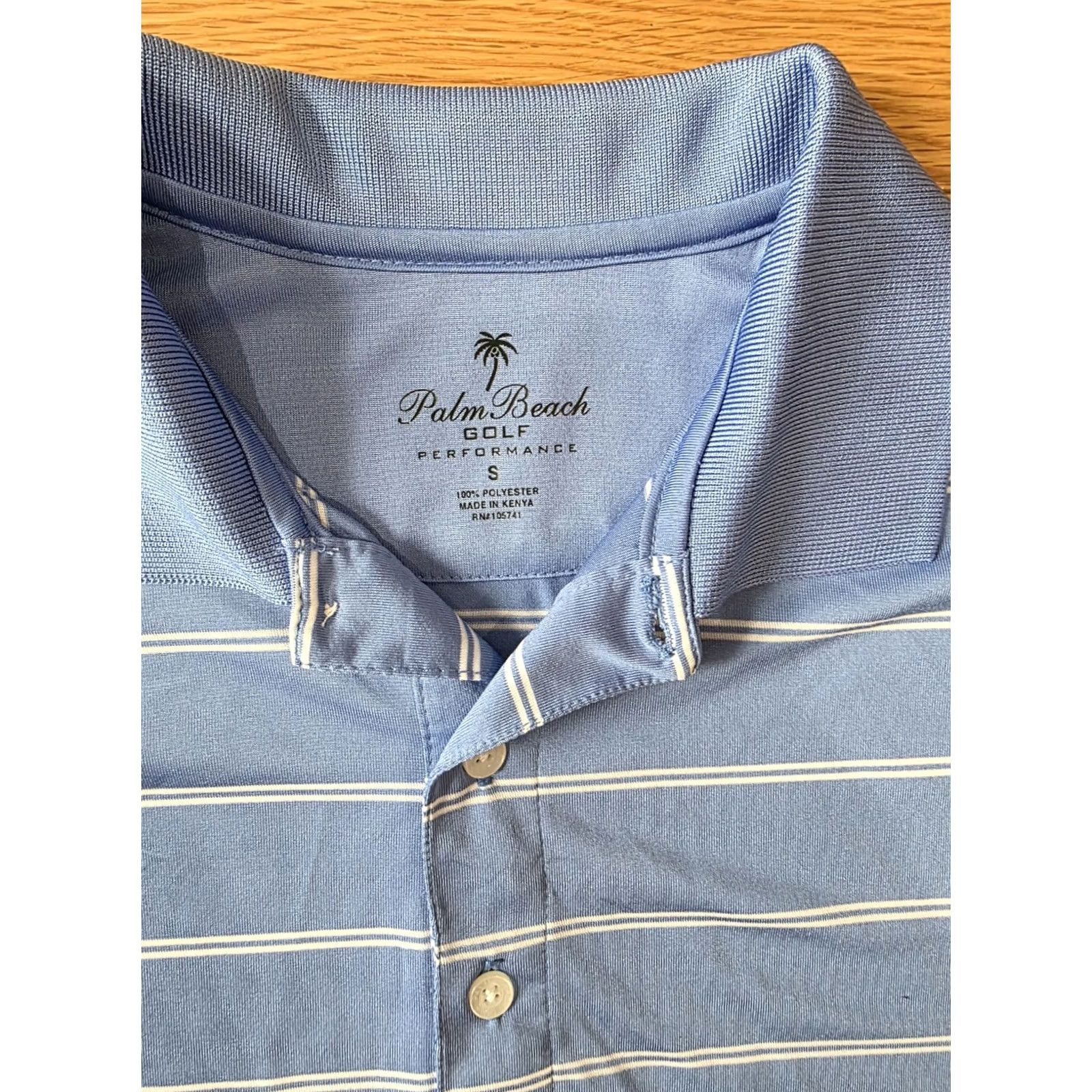 Vintage Palm Beach Golf Polo Shirt Mens Small Performance Light Blue Striped Golfer Polo Shirt Mens Small Performance Light Blue Striped Golfers Size US S / EU 44-46 / 1 - 3 Thumbnail
