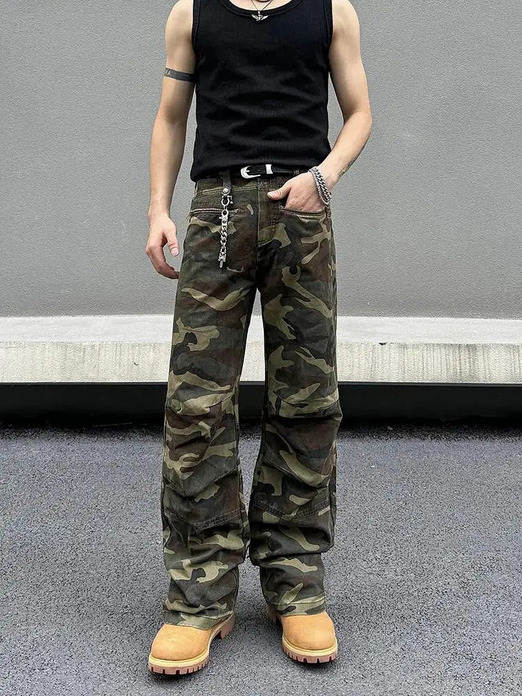 Japanese Brand × Jean Camo Stack Wide Leg Pants, Flared Pants Size US 30 / EU 46 - 1 Thumbnail