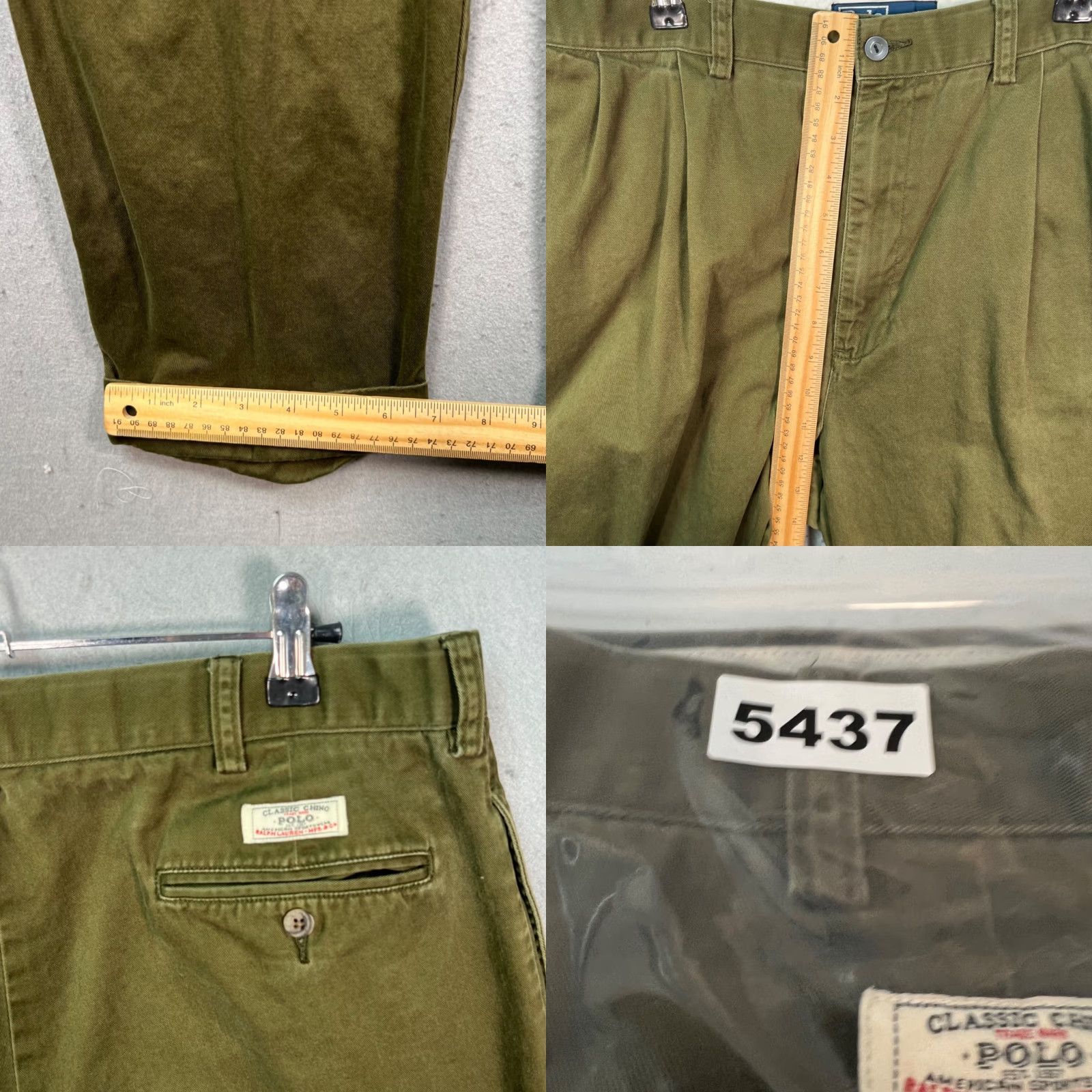 Polo Ralph Lauren Polo Ralph Lauren Mens Size 36 x 30 Hammond Olive Green Pleated Cotton Pants Shirt? Size US M / EU 48-50 / 2 - 8 Thumbnail