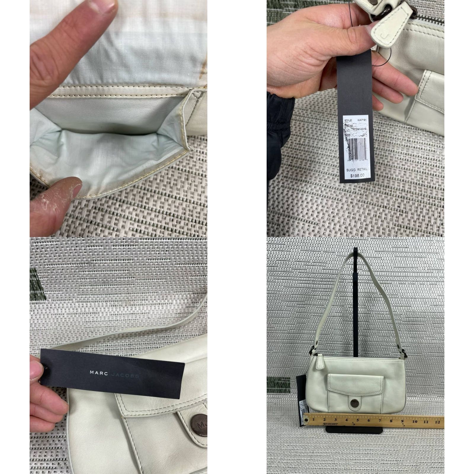 Marc Jacobs Marc Jacobs Bag Womens Medium White Leather Zip Top Inner Pockets Shoulder Bag Mens Womens Size M / US 6-8 / IT 42-44 - 8 Thumbnail