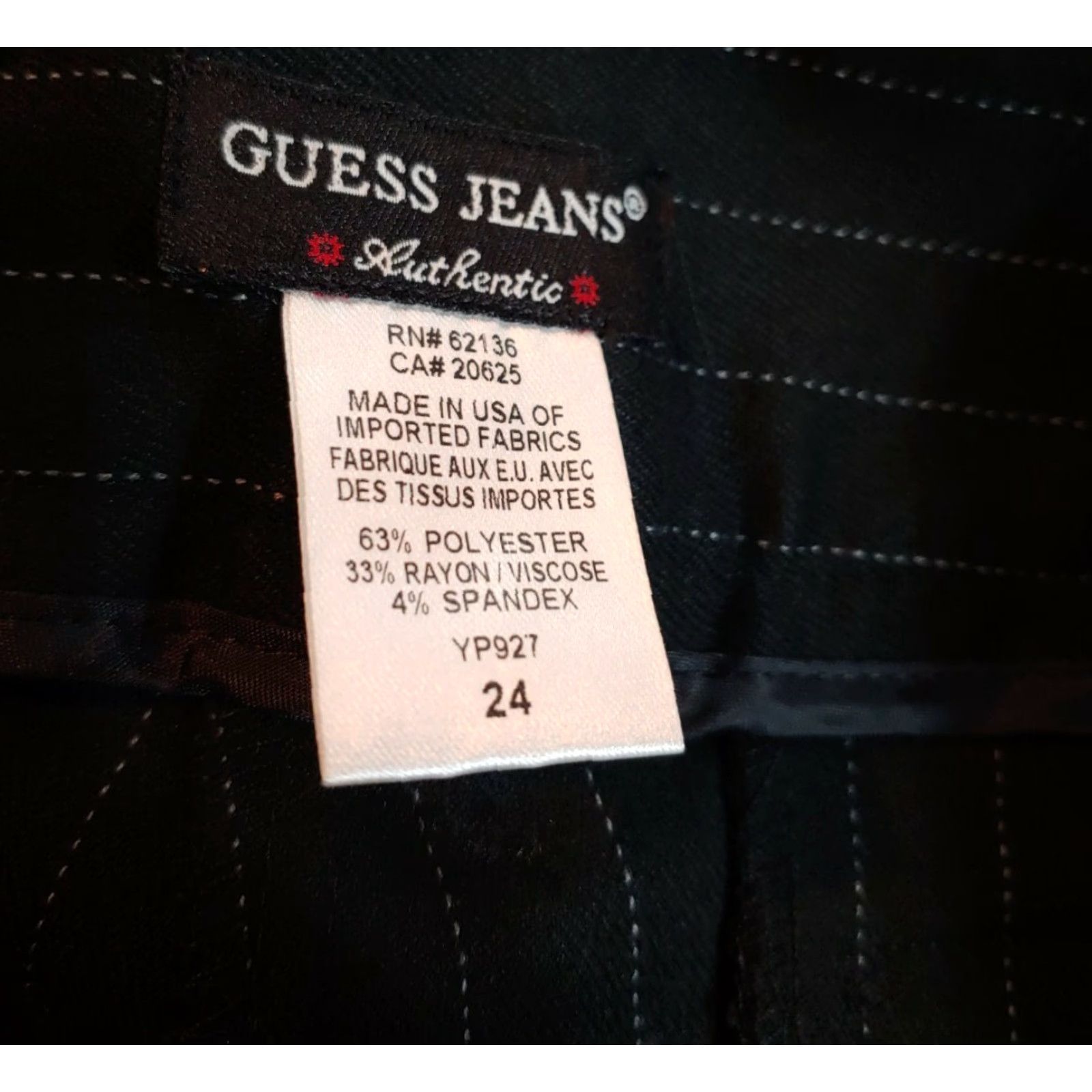 Guess VINTAGE GUESS Jeans Womens 24 Off Black Striped Bootcut Dress Pants Junior Zipup Pants Womens 24 Black Striped Bootcut Dress Pants Size 42" / US 20 - 3 Thumbnail