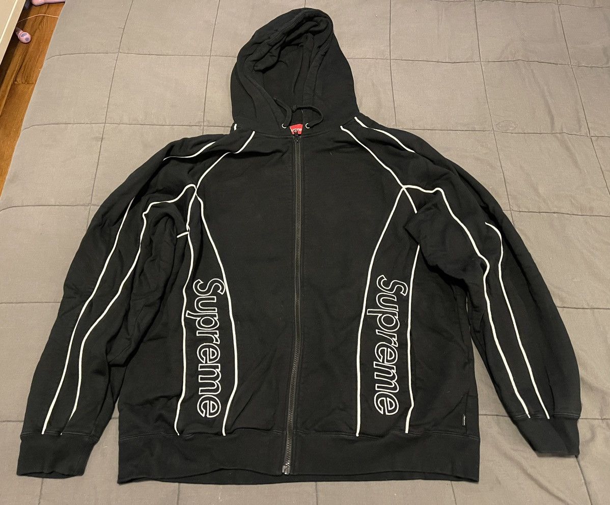 image of Supreme Track Paneled Hoody in Black, Men's (Size XL)