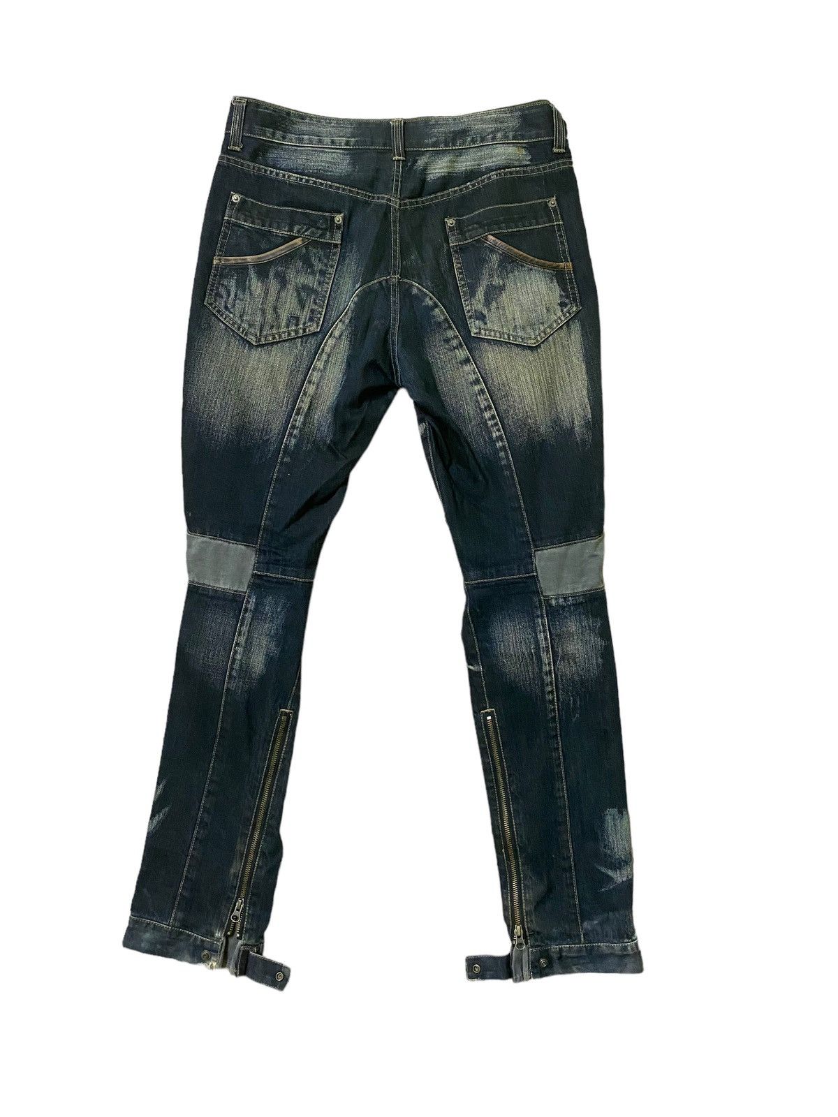 Japanese Brand Vintage PPFM Multi Zipper Hybrid Bondage Denim Pants Size US 33 - 2 Thumbnail