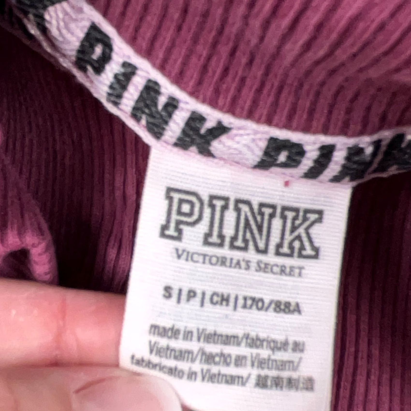 Victoria's Secret VINTAGE Victoria's Secret PINK Sweatshirt Women Small Maroon White Quarter Zip Sweater Size S / US 4 / IT 40 - 6 Thumbnail