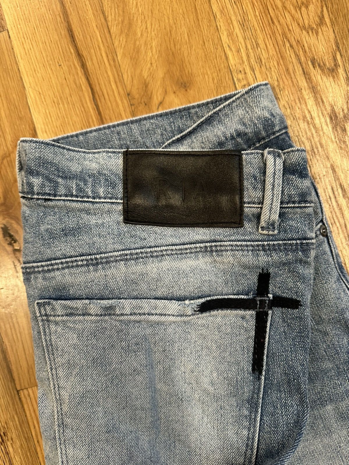 Ksubi RTA Small Spell Distressed Blue Denim Jeans Size 33 Size US 33 - 4 Thumbnail
