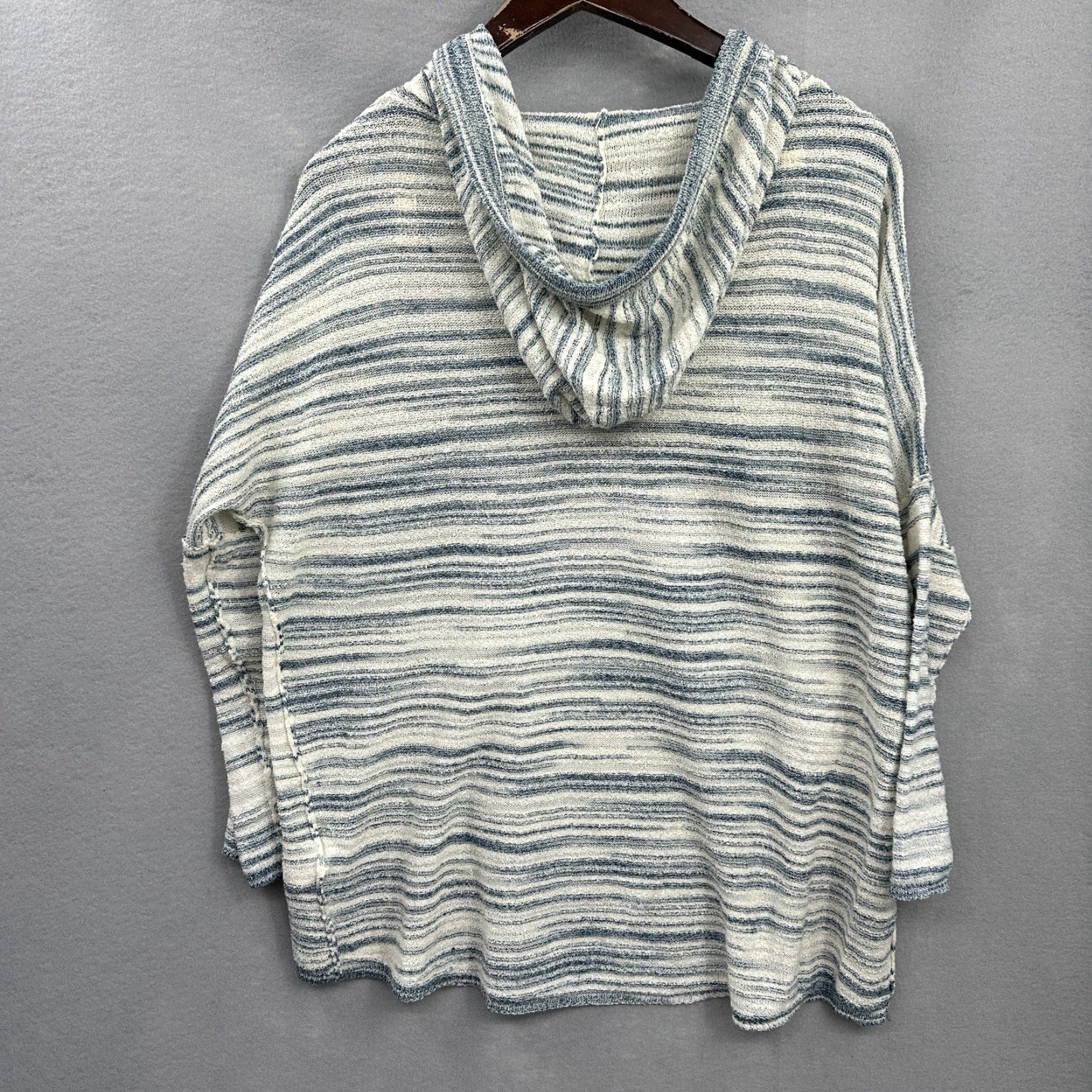 Lucky Brand Lucky Brand Sweater Womens L Hooded Striped Knit Casual Boho Modern Classic 90s Read Women, Blue Sm Home Fashion Size L / US 10 / IT 46 - 4 Thumbnail