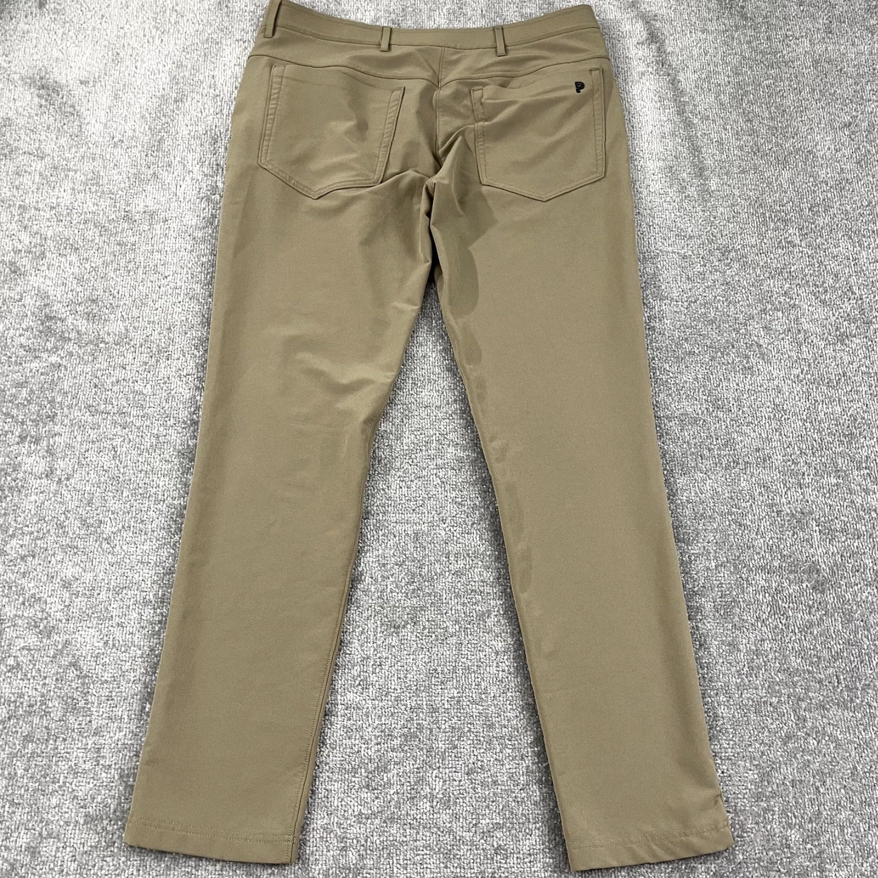 Vintage PUBLIC REC Workday Pants Mens 34 x 31 Brown 5-Pocket Stretch Chino Casual Workwear Solid Modern Straight Size US 34 / EU 50 - 2 Thumbnail