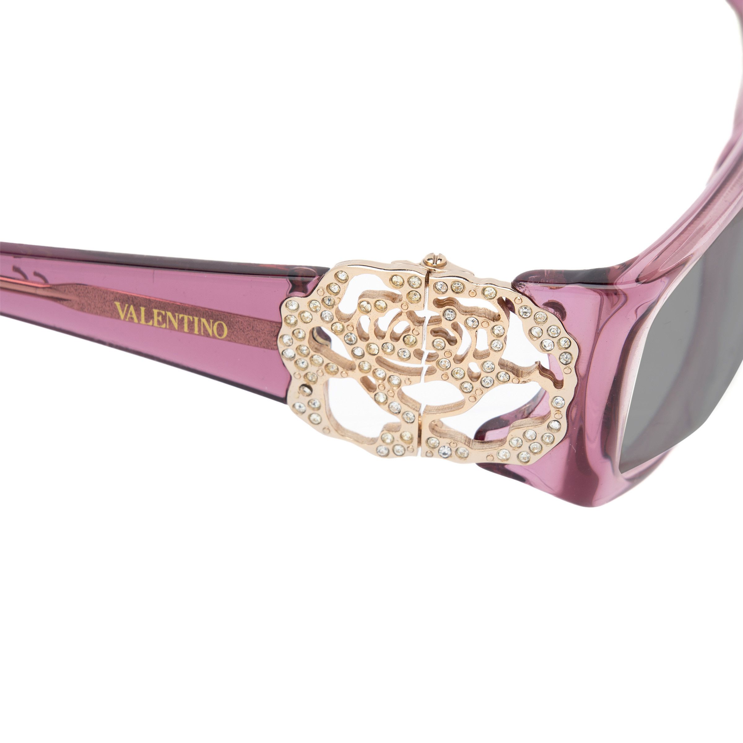 Valentino Valentino '00s Violet Rose with Gems Sunglasses Size ONE SIZE - 4 Thumbnail
