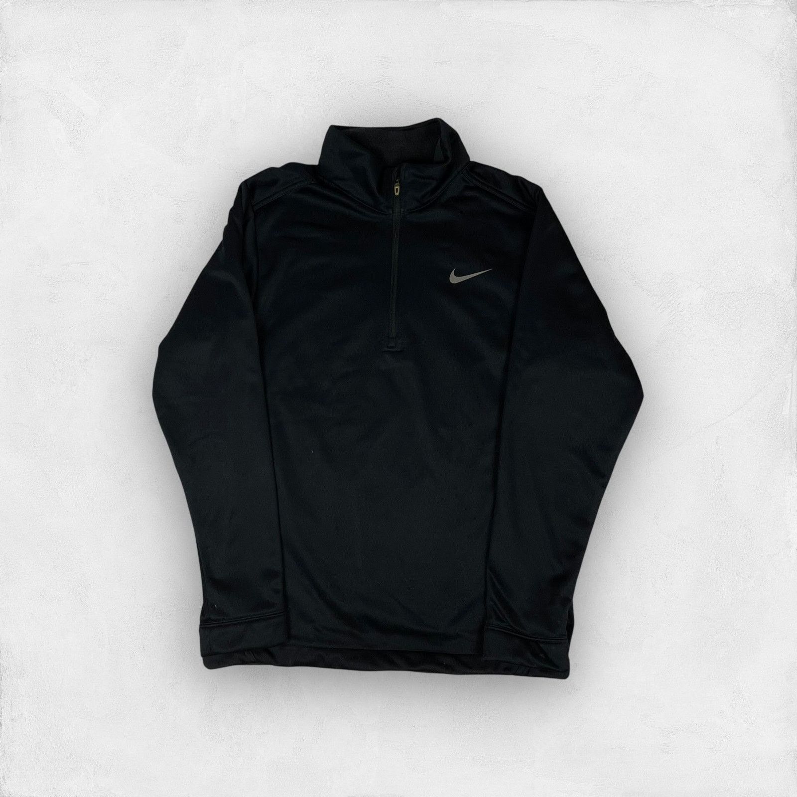 Nike × Vintage Nike Men's Black Swoosh Long Sleeve Quarter Zip Jacket Small Size US S / EU 44-46 / 1 - 1 Thumbnail