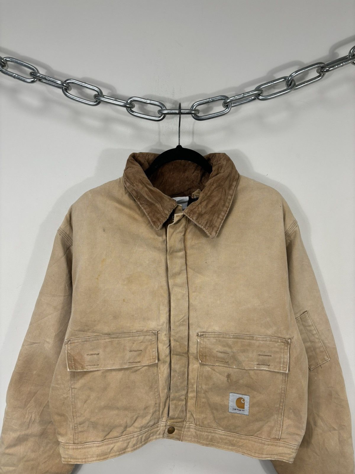 Carhartt Vintage 90s Carhartt USA Made Faded Hype Boxy Cropped Jacket Size US L / EU 52-54 / 3 - 3 Thumbnail