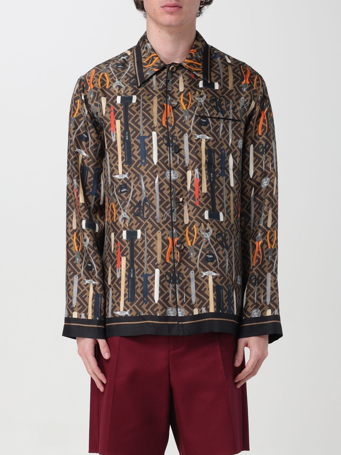 image of Fendi Shirt Men Tobacco (Size Medium)