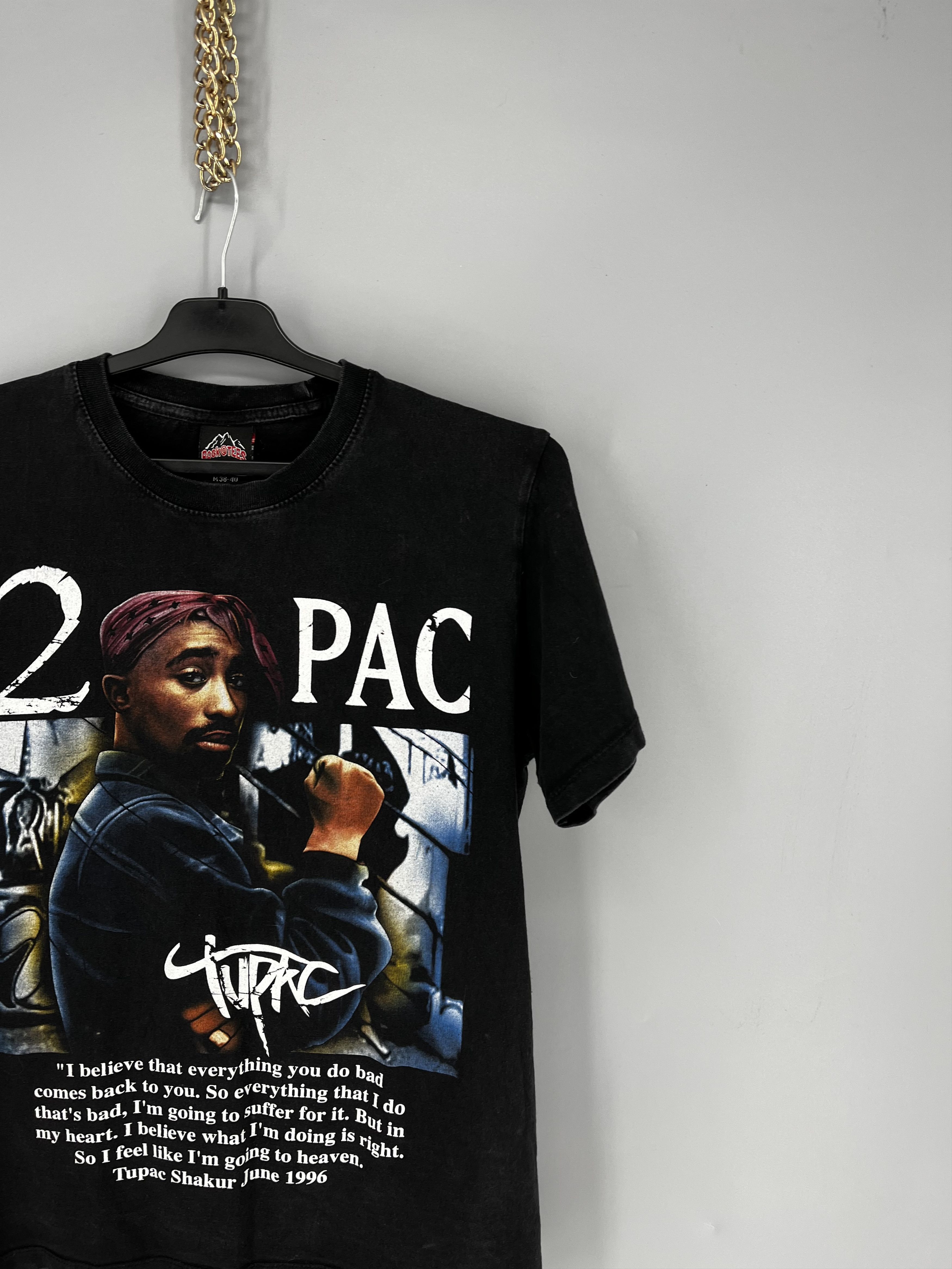 Band Tees Vintage 2Pac Tupac Shakur 1996 Men’s Black Double Sided Sz M Size US M / EU 48-50 / 2 - 5 Thumbnail