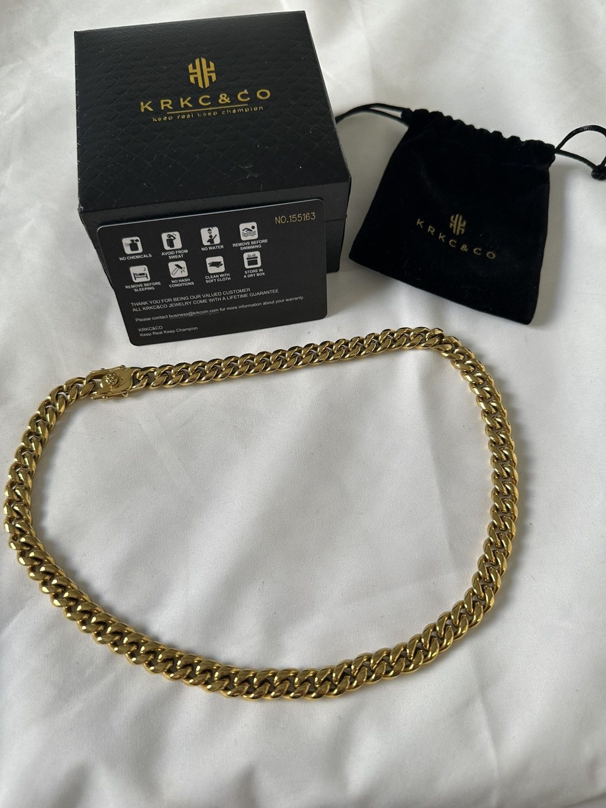 Other KRKC&CO 8mm Gold Cuban Chain Size ONE SIZE - 1 Thumbnail