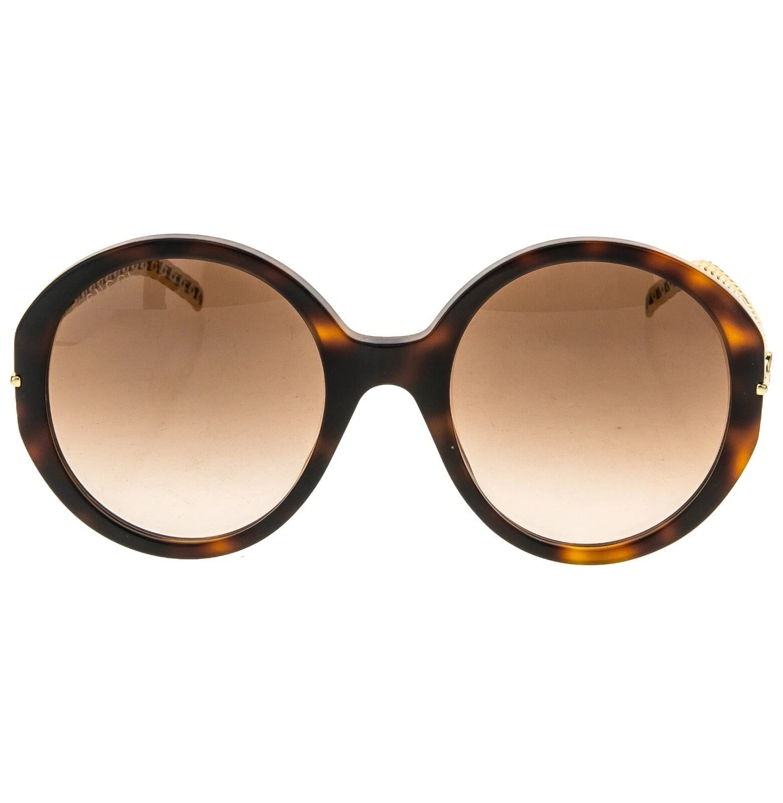 Gucci GUCCI GG0726S CHAIN 0726 Gold Brown Metal Round 002 Size ONE SIZE - 5 Thumbnail