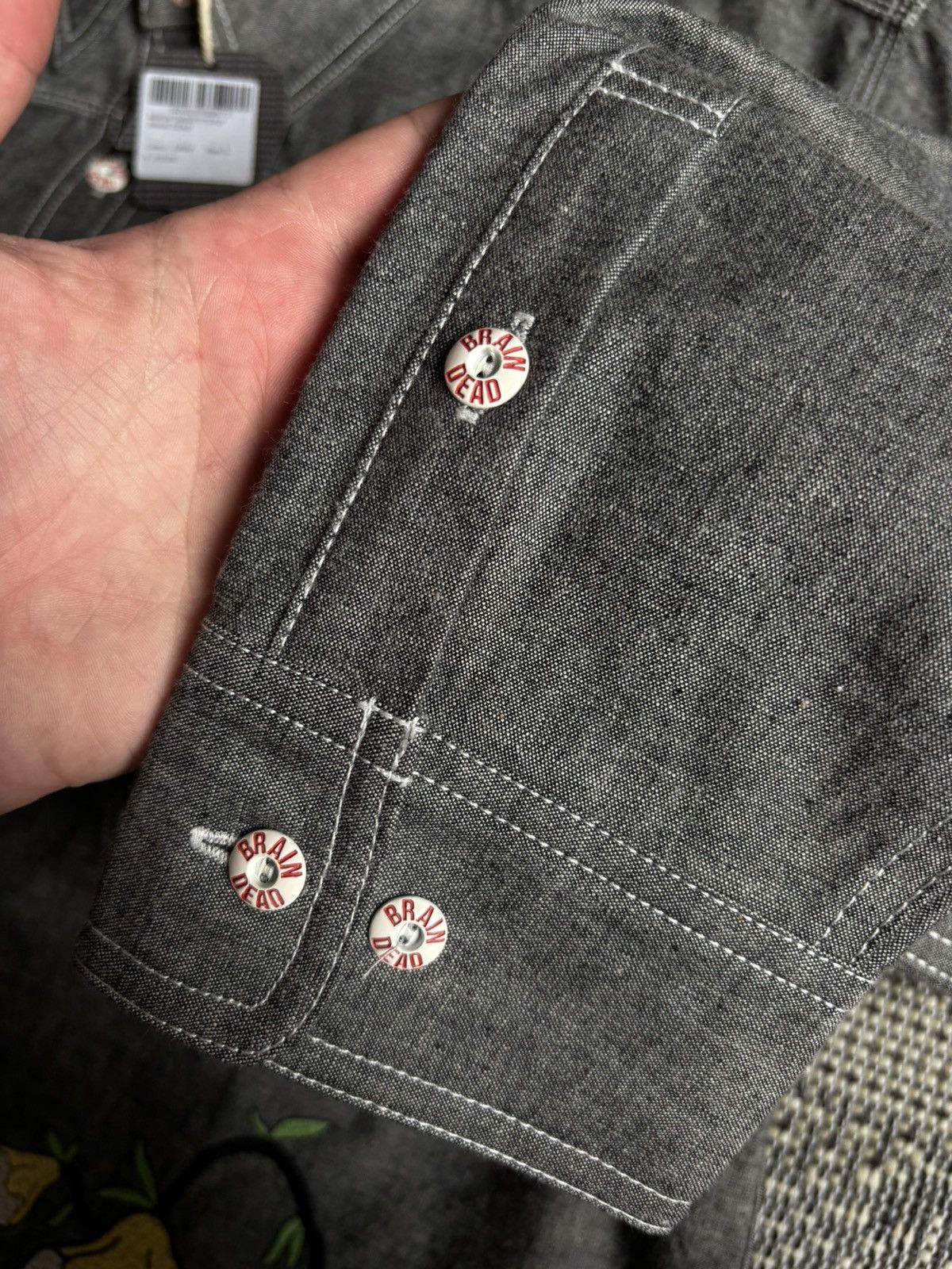 Brain Dead × Gotcha BRAIN DEAD GARDEN PARTY CHAMBRAY BUTTON UP DENIM SHIRT Size US L / EU 52-54 / 3 - 10 Thumbnail