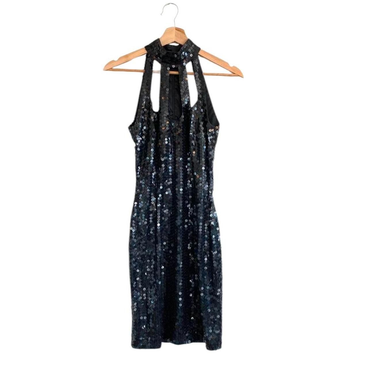 Vintage NITELINE VINTAGE BLACK SEQUIN MINI DRESS CUTOUT 1980S 4 | Grailed