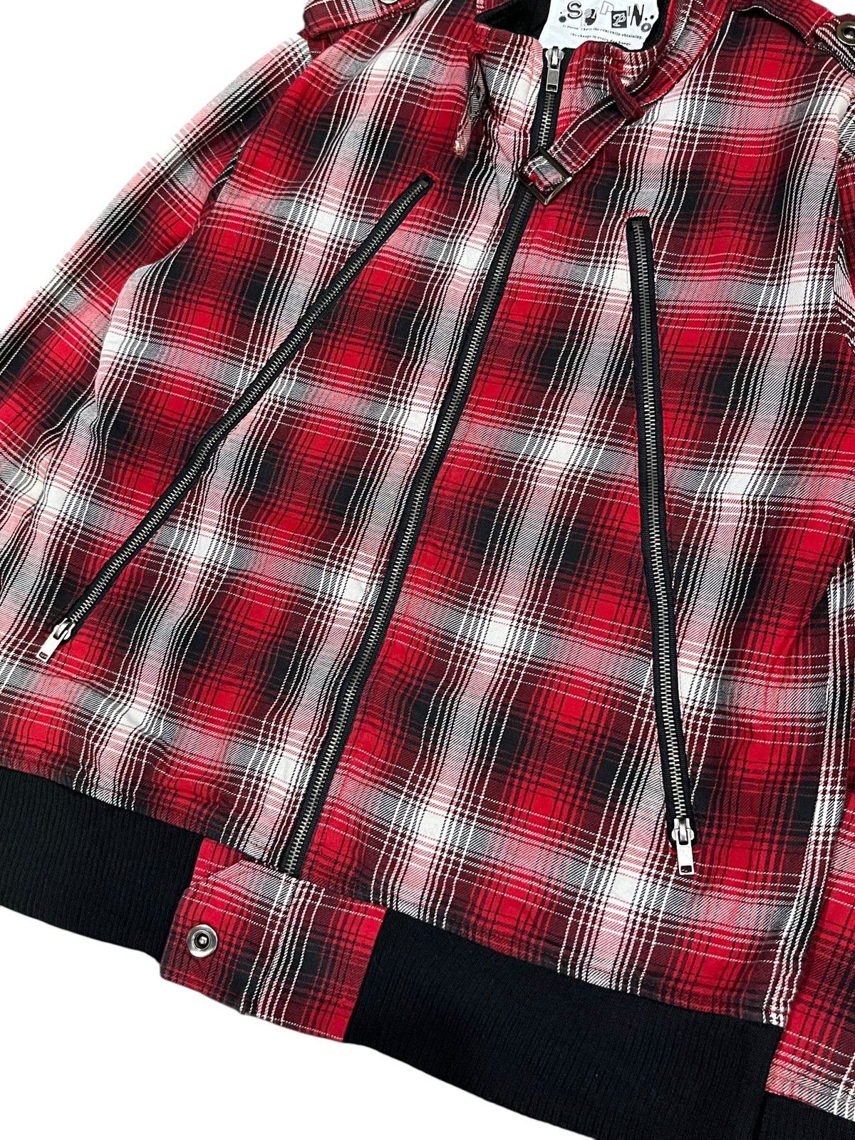 If Six Was Nine Vintage Japan Punk Tartan Bondage Grunge Long Zipper Jacket Size US M / EU 48-50 / 2 - 2 Thumbnail