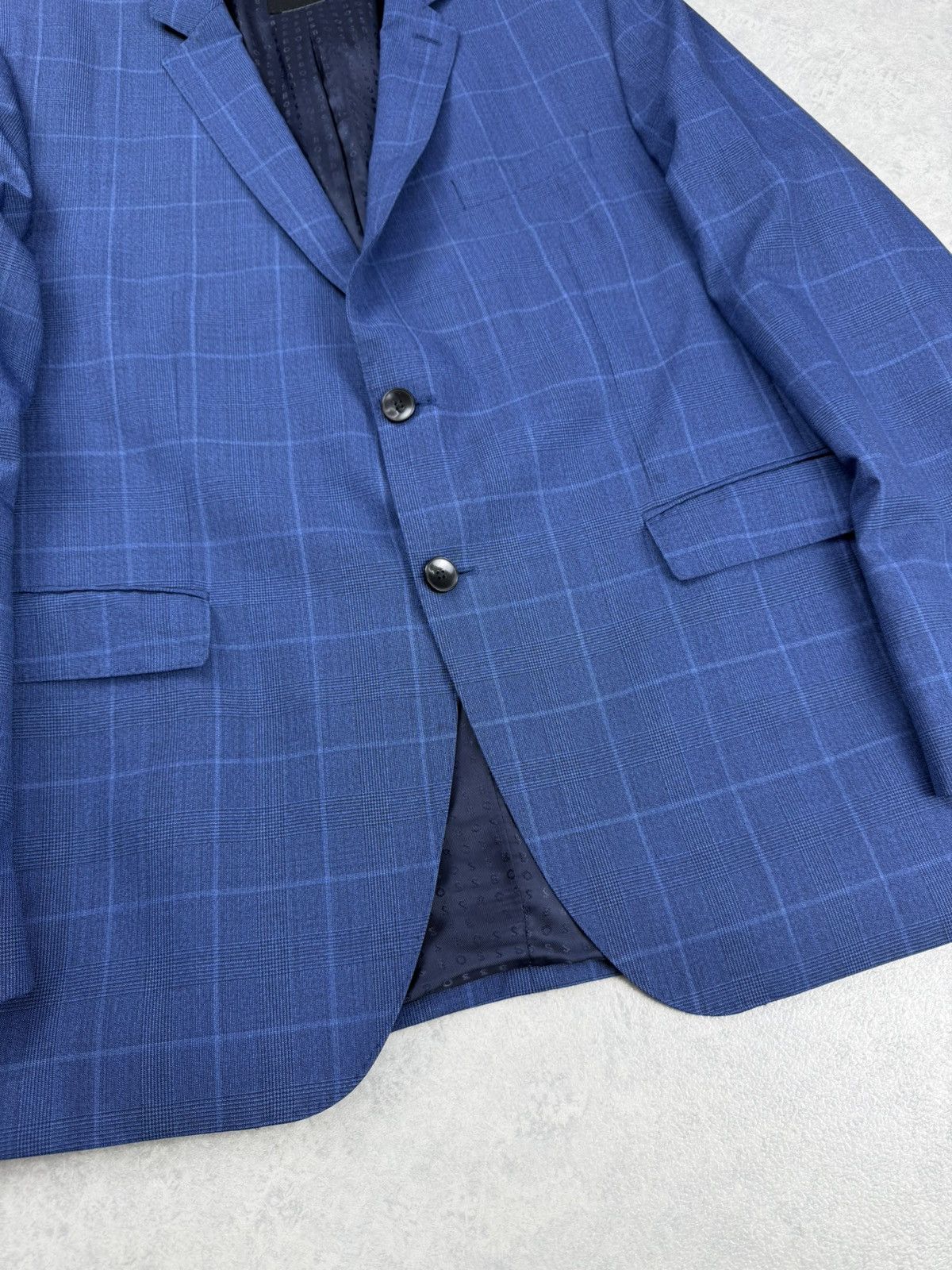 Hugo Boss Hugo Boss Blazer 44R 54 Blue Check Wool Men’s Size 44R - 5 Thumbnail