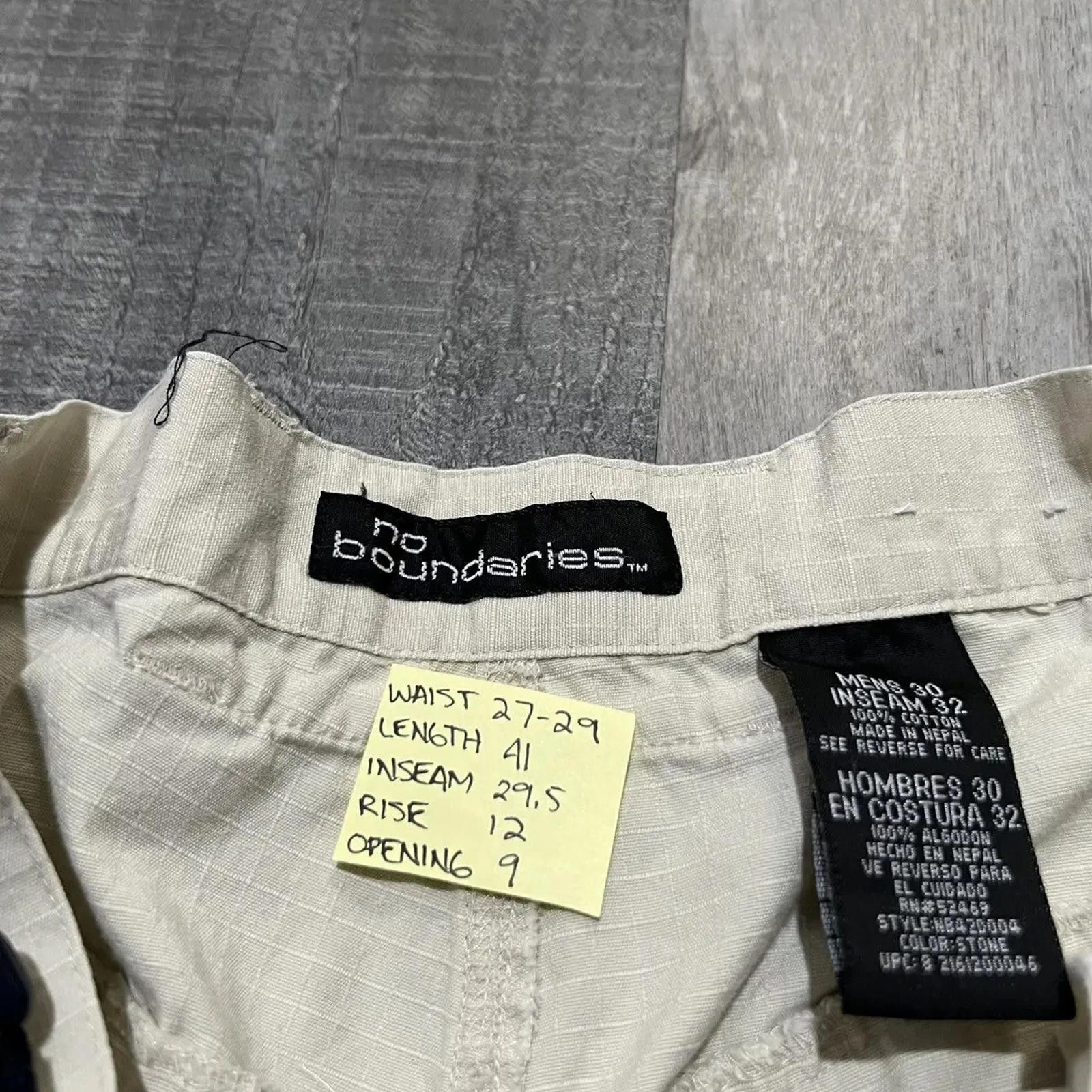 Other VTG No Boundaries Y2K Baggy Loose Skater Tech Zip Offs Size US 29 - 2 Thumbnail