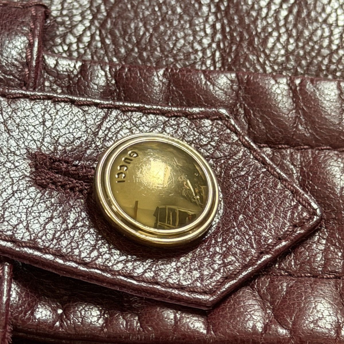 Gucci Gucci Burgundy Leather Jacket Biker by Tom Ford Y2K Size XS / US 0-2 / IT 36-38 - 15 Thumbnail