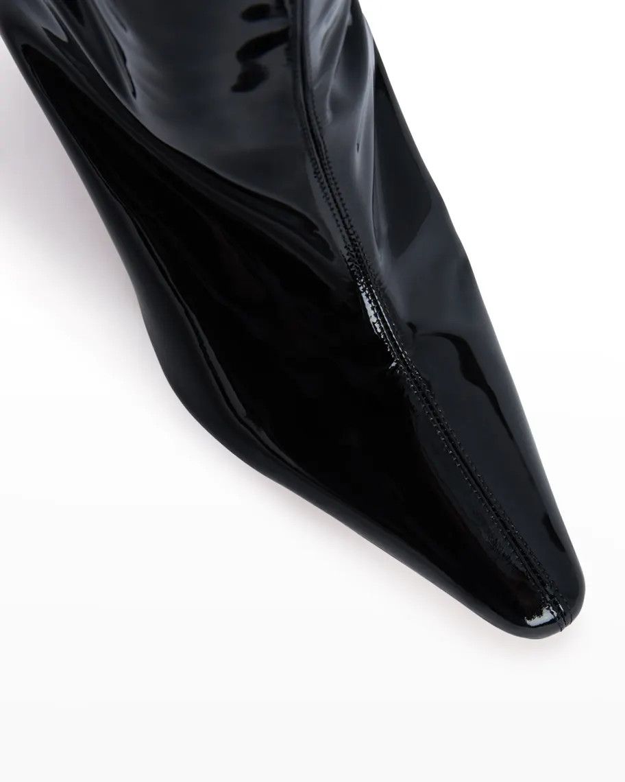 By Far o1mle0824 Stevie 99 Patent Leather Boots in Black Size US 7 / IT 37 - 3 Thumbnail