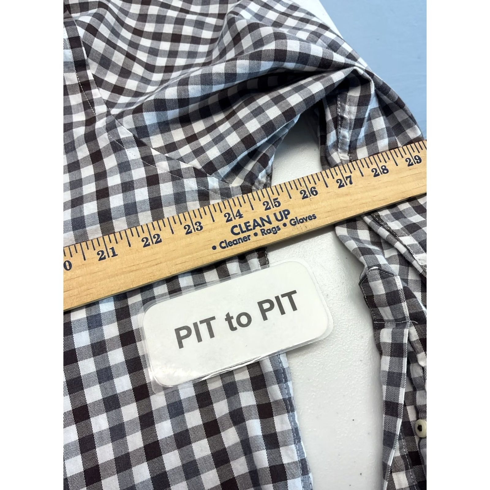 Peter Millar Peter Millar Mens Tan/Gray Gingham Cotton Button Down Shirt LG Size US L / EU 52-54 / 3 - 7 Thumbnail