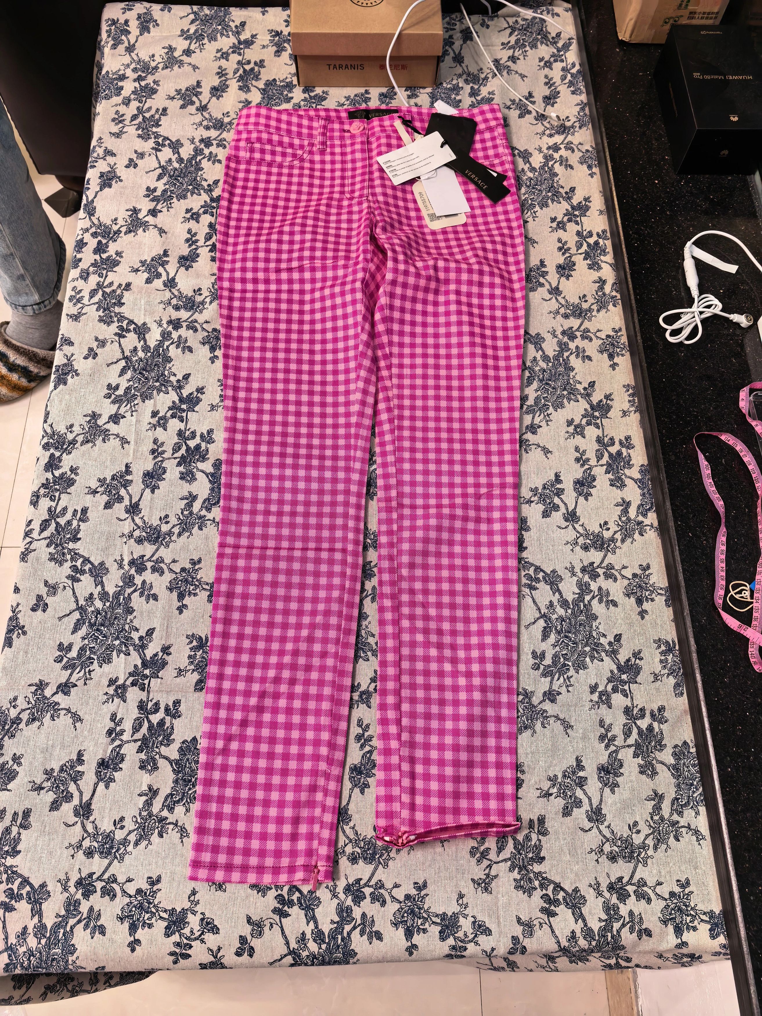 Versace Versace Mainline Runway Houndstooth Chino US 26 Size 26" / US 2 / IT 38 - 1 Thumbnail