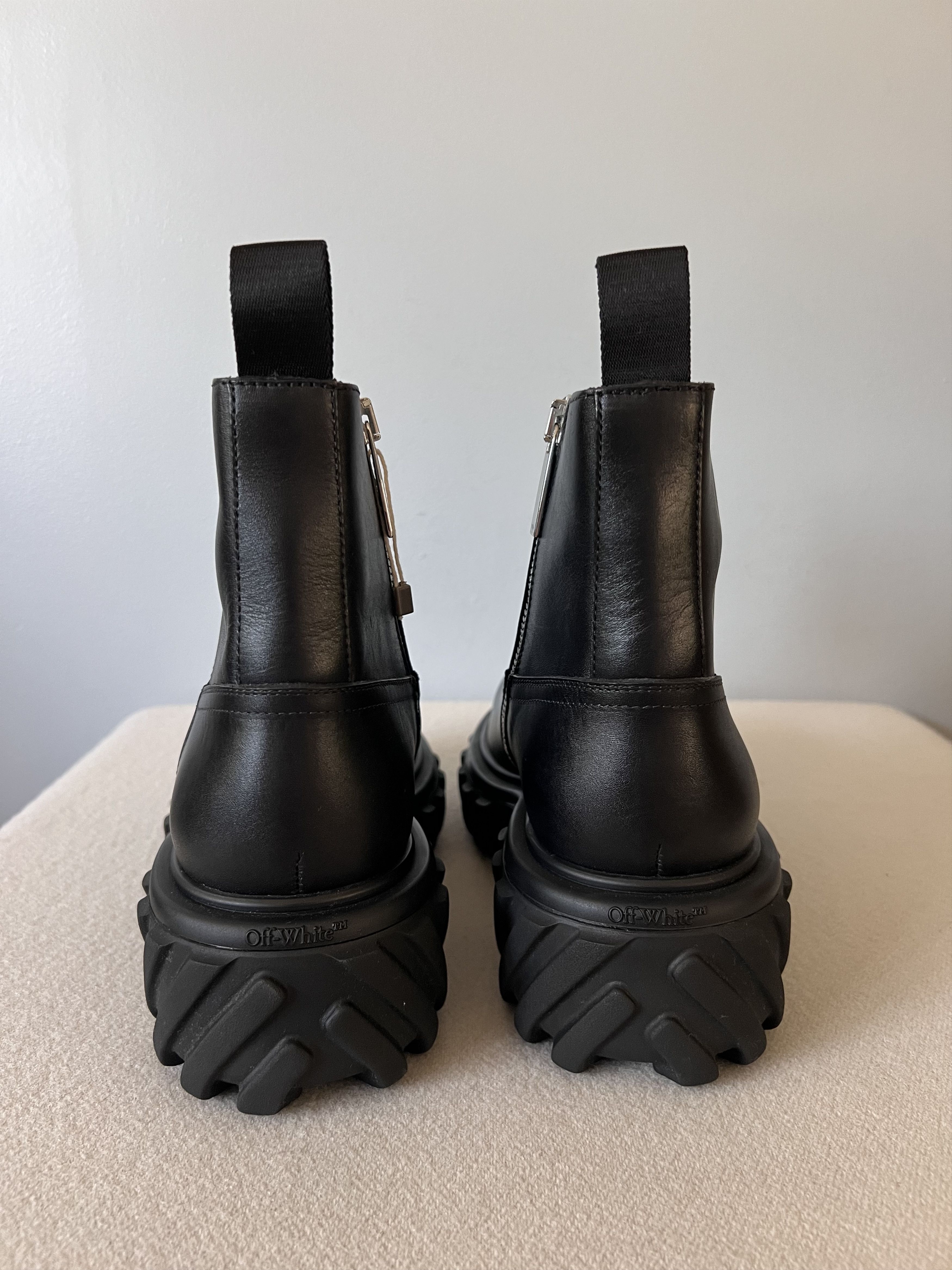 Off-White Off White Exploration Motor Ankle Boots in Black Leather Size US 9 / EU 42 - 5 Thumbnail