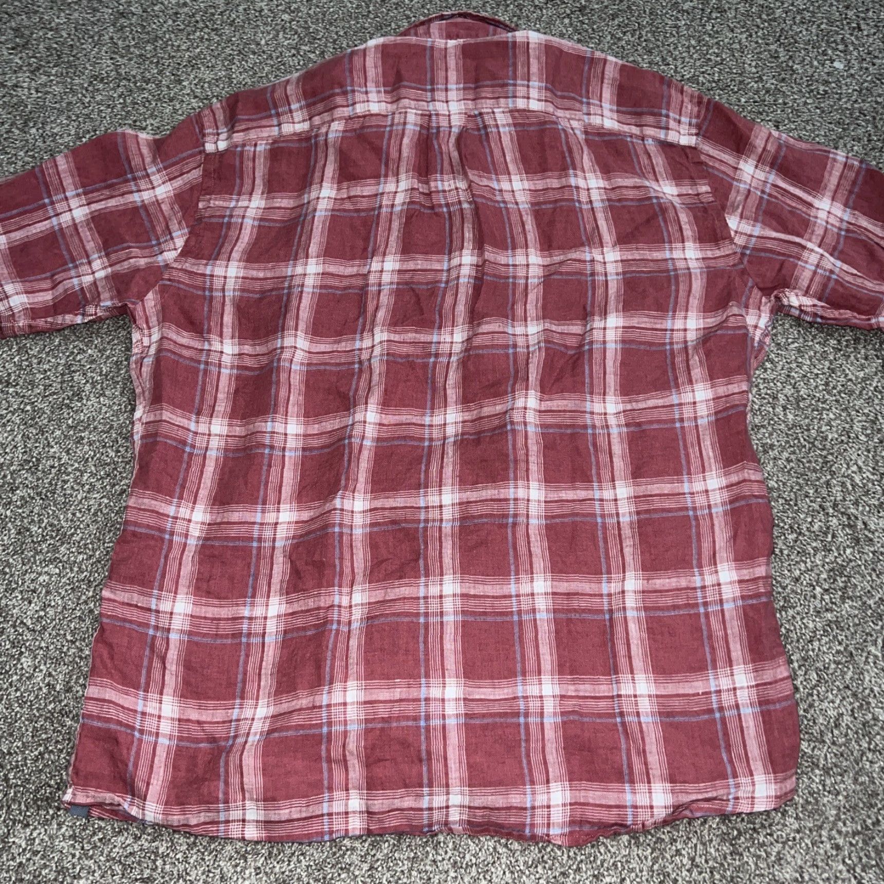 Peter Millar Peter Millar Shirt Mens Size L Red Linen Plaid Size US L / EU 52-54 / 3 - 4 Thumbnail