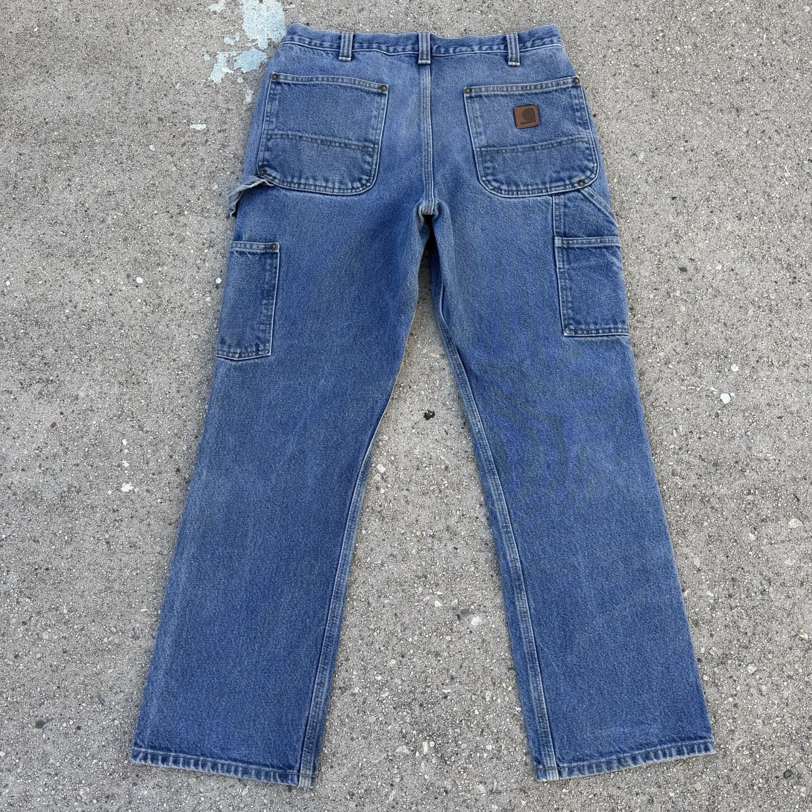 Carhartt × Essentials × Vintage Vintage Carhartt Faded Blue Denim Double Knees 32x30 Grunge Size US 32 / EU 48 - 4 Thumbnail
