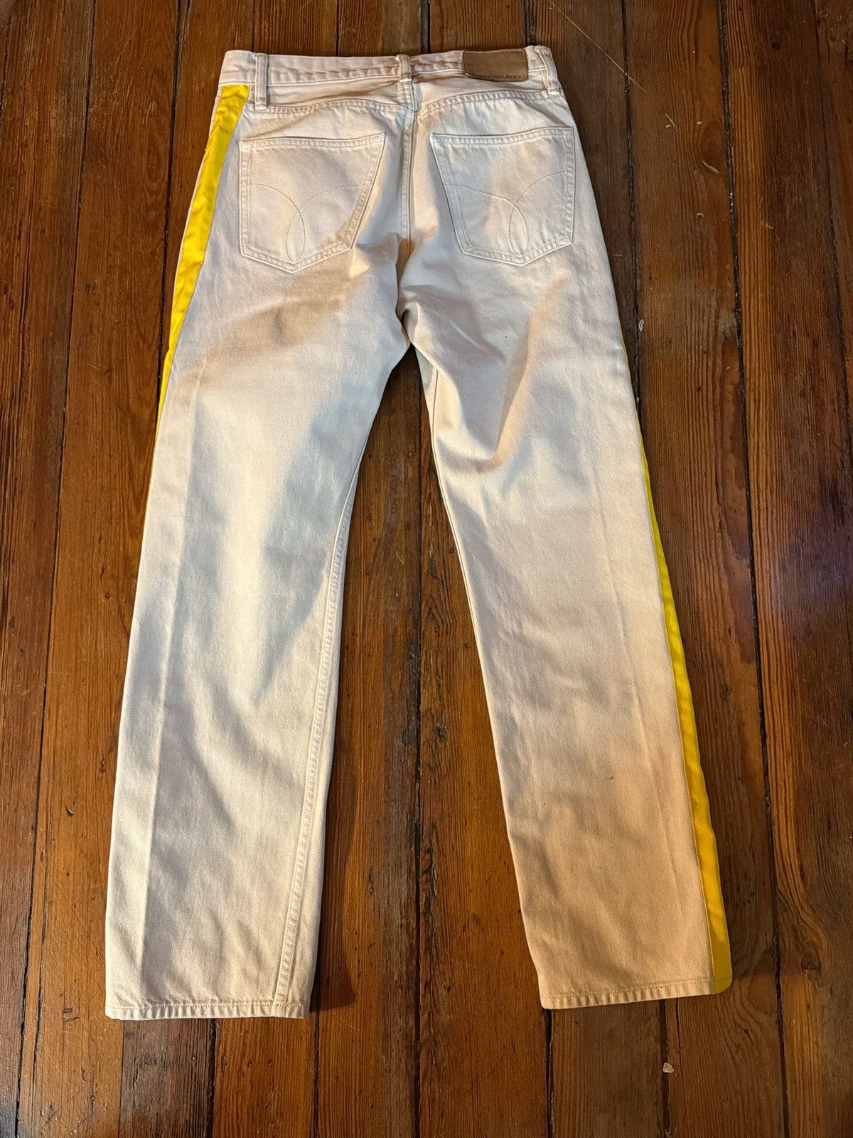 Calvin Klein Calvin Klein Raf Simons stripe pant beige/yellow size 30/32 Size US 30 / EU 46 - 3 Thumbnail
