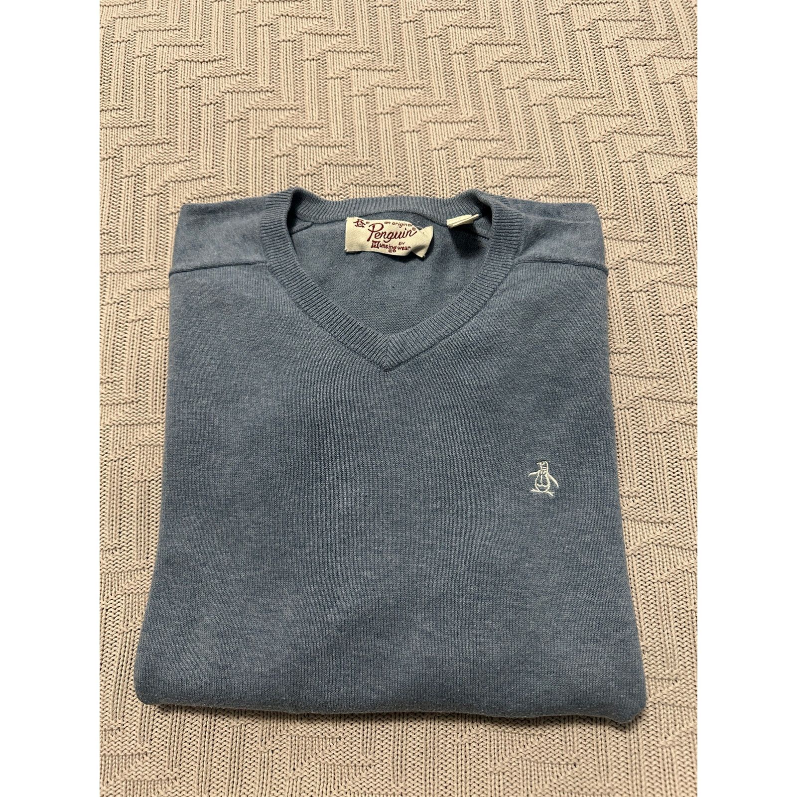 Original Penguin Penguin french blue vneck cotton sweater size L Size US L / EU 52-54 / 3 - 1 Thumbnail