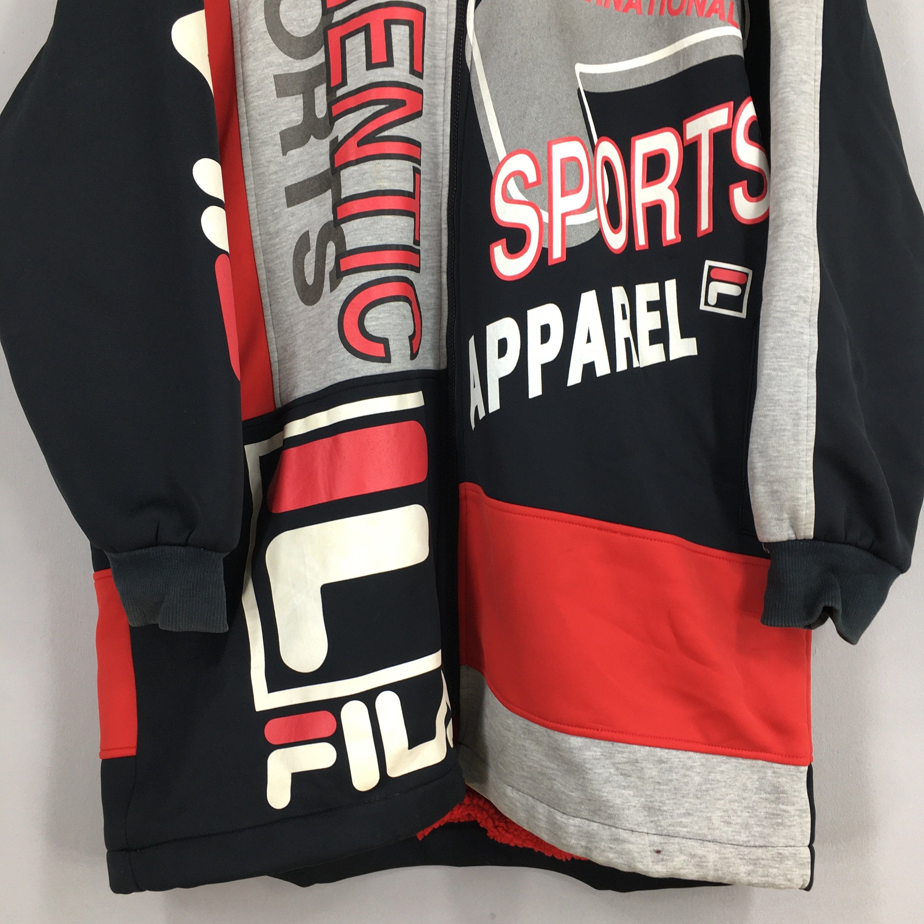 Fila Vintage 90's Fila Sherpa Hoodie Parka Winter Jacket XLarge Size US XL / EU 56 / 4 - 3 Thumbnail