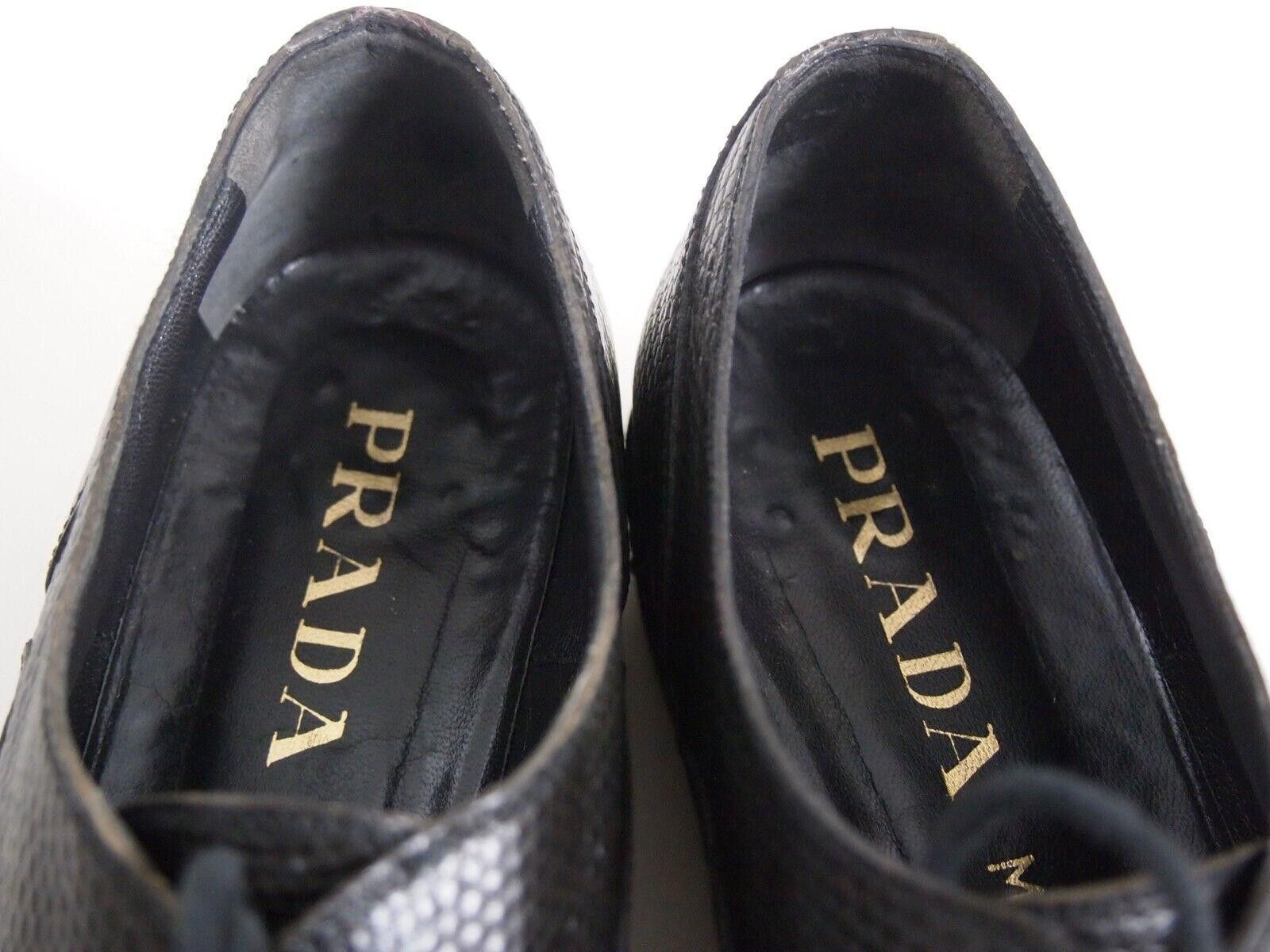 Prada Prada Oxfords Black Faux Snakeskin Leather EU 36 US6 Size US 6 / IT 36 - 7 Thumbnail