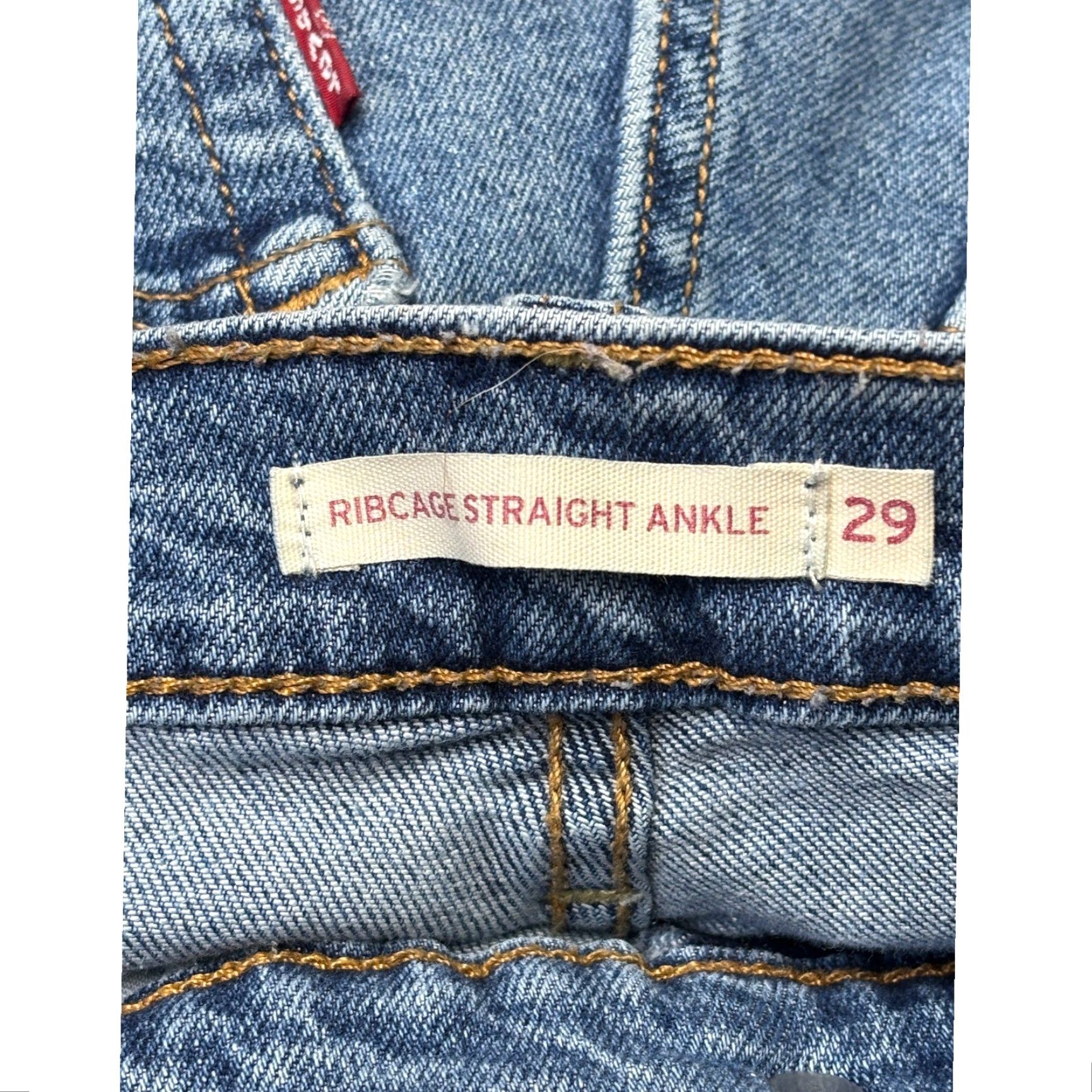 Levi's Levi's Ribcage Straight Ankle Jeans Womens 29X25 Blue High Rise Button Fly Denim Size 29" - 5 Thumbnail