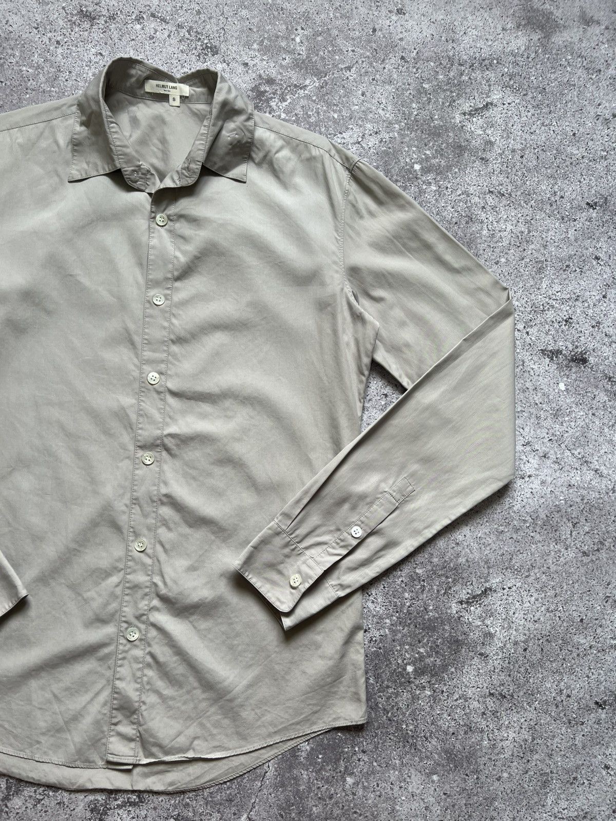 Helmut Lang Helmut Lang Cotton Shirt Button Up Long Sleeve Beige Size US S / EU 44-46 / 1 - 3 Thumbnail
