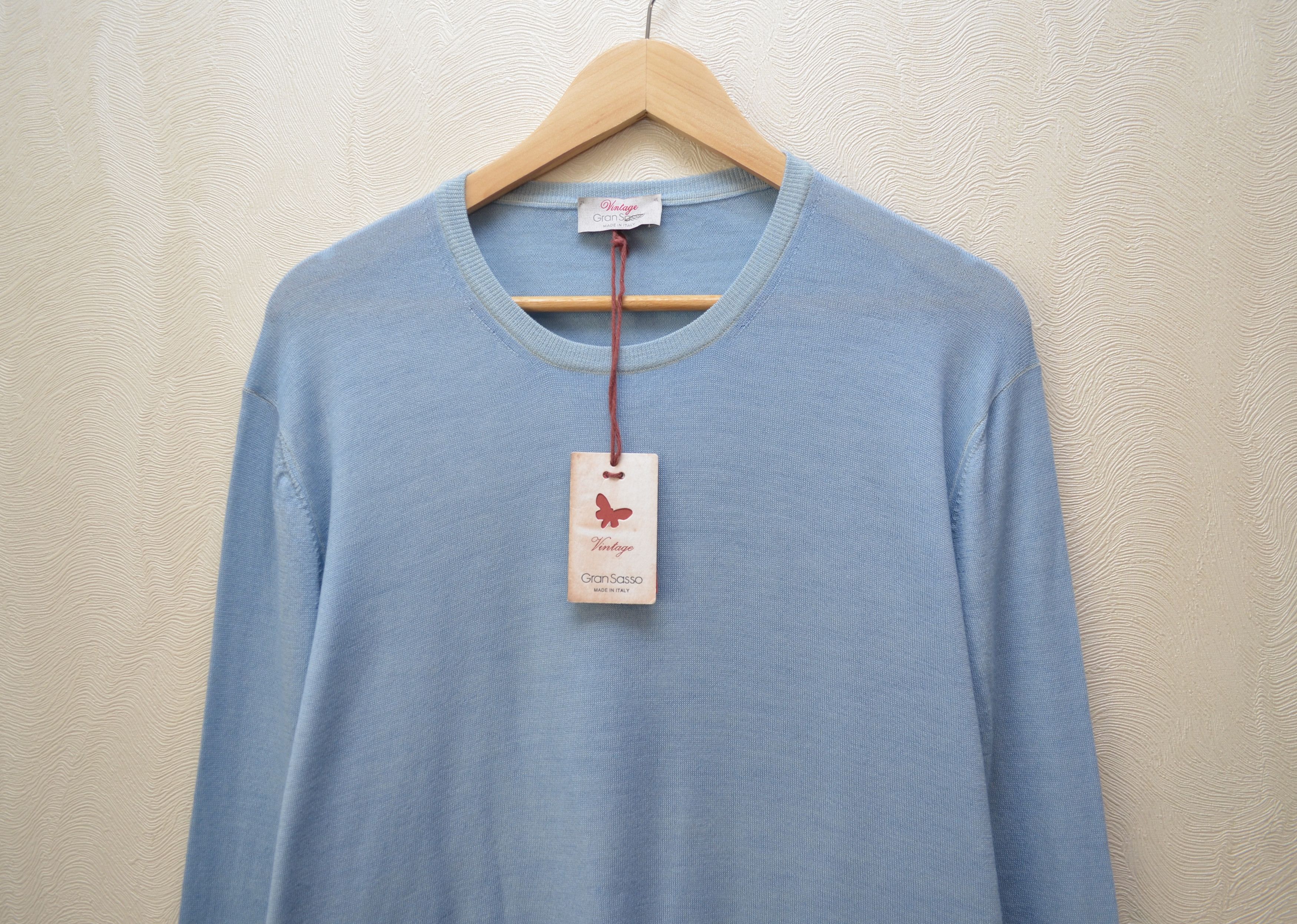 Designer × Gran Sasso Gran Sasso Vintage Merino Garment Dyed Blue Sweater XL/XXL Size US XXL / EU 58 / 5 - 7 Thumbnail