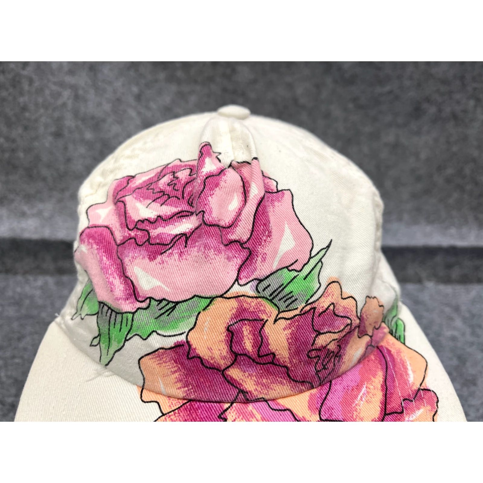 Pinko Hat Cap Fitted Womens One Size Pink White Floral 100% Cotton Elastic Back Size ONE SIZE - 2 Thumbnail