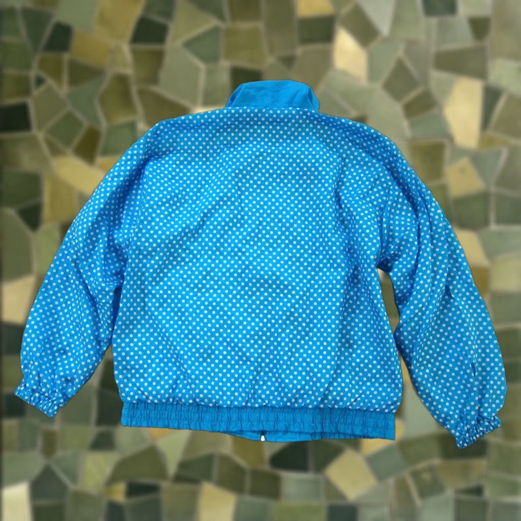Blair VINTAGE Blair Boutique Blue White Polka Dot Retro Full Zip Windbreaker Jacket M Size M / US 6-8 / IT 42-44 - 1 Thumbnail