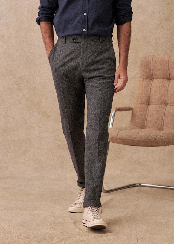 Other Octobre Éditions Carl Tweed Trousers Anthracite Wool Size US 28 / EU 44 - 5 Thumbnail