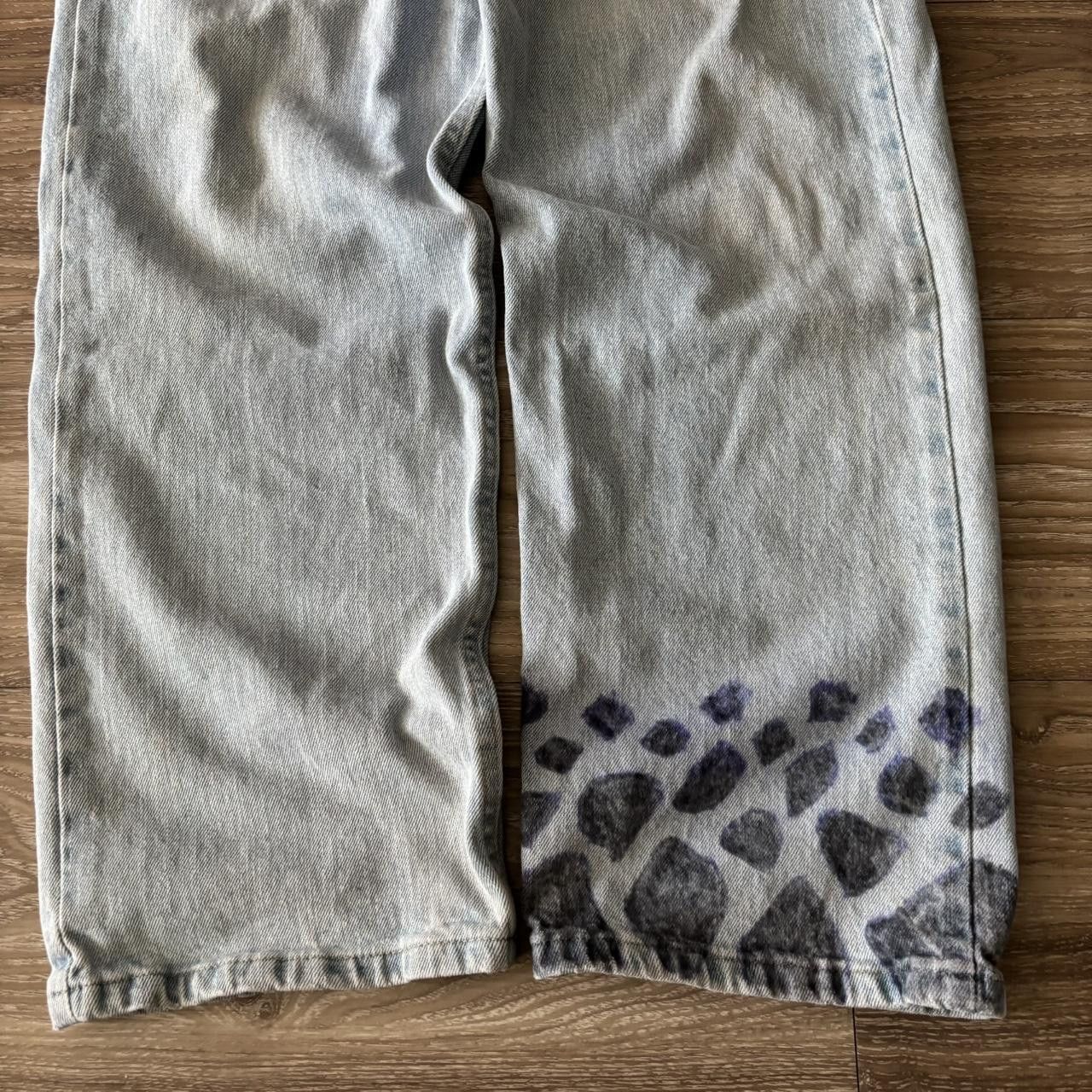 Japanese Brand Crazy Vintage Y2K/2000s Light Wash Custom Denim Jeans! 34x30 Size US 34 / EU 50 - 6 Thumbnail