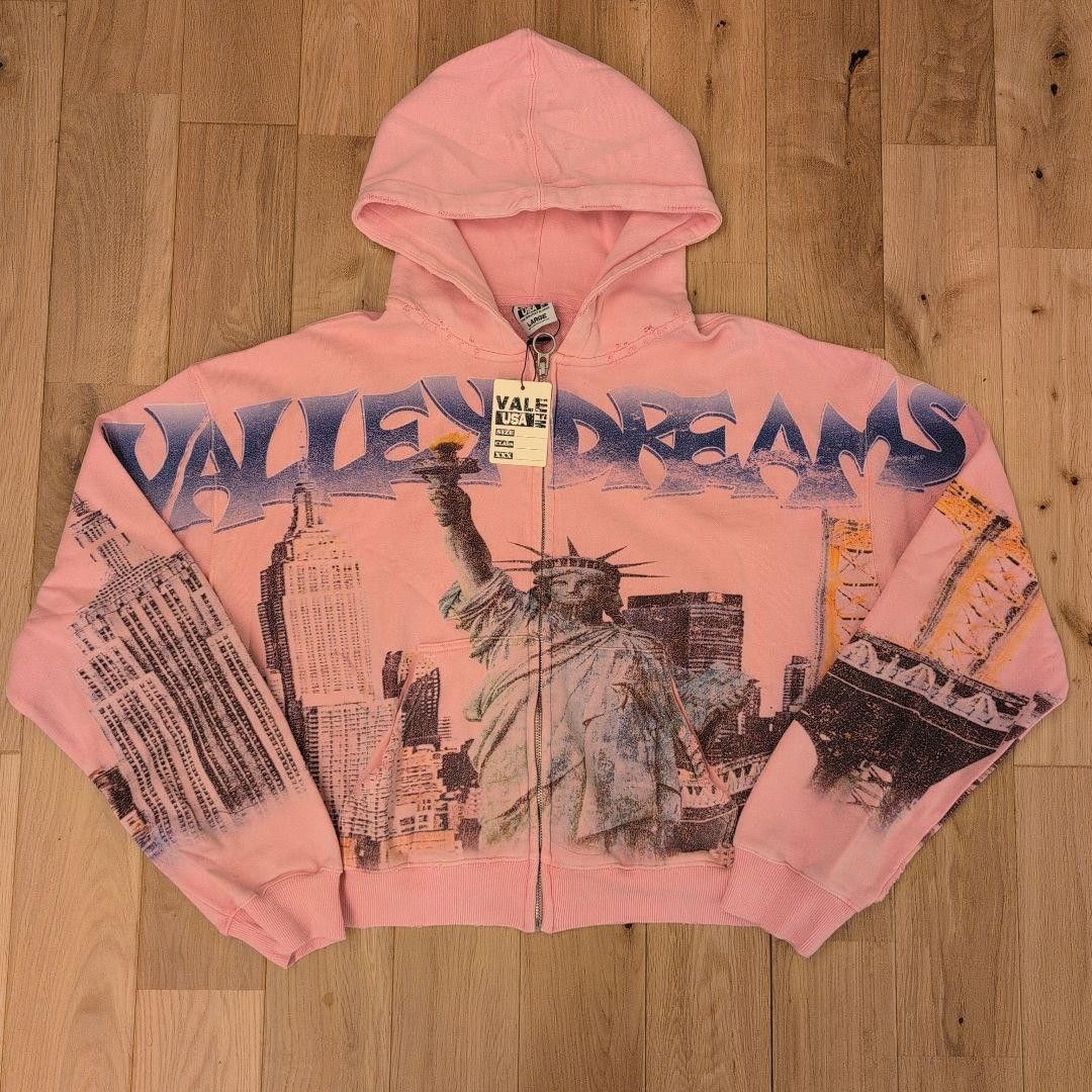 トップス dinoworks pink paris zip foodie Vale VALE FOREVER NYC Zip Up Hoodie Pink L Rare Colorway | Grailed