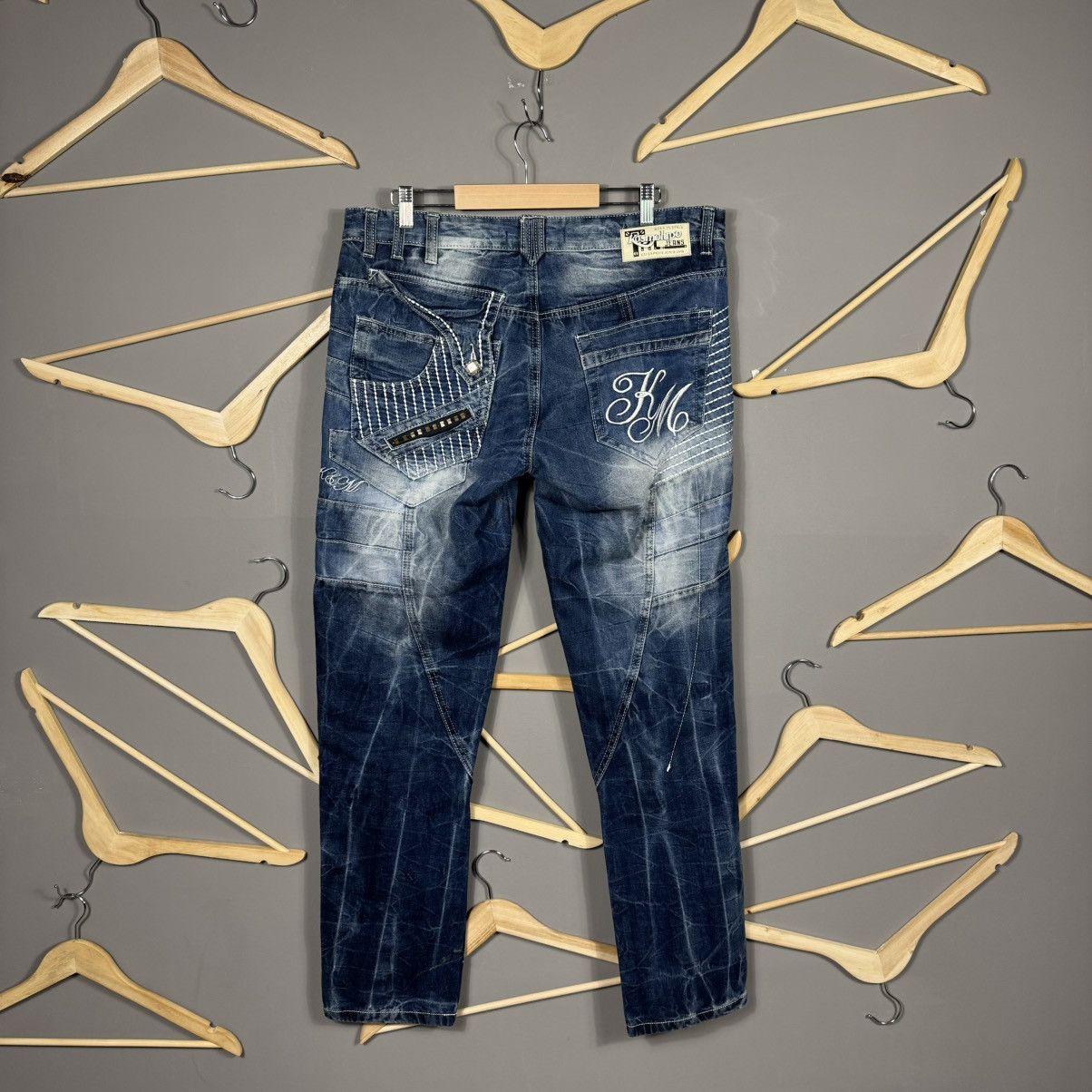 Japanese Brand Kosmo Lupo Avant Garde Y2K Japanese Style Opium Jeans Size US 34 / EU 50 - 2 Thumbnail