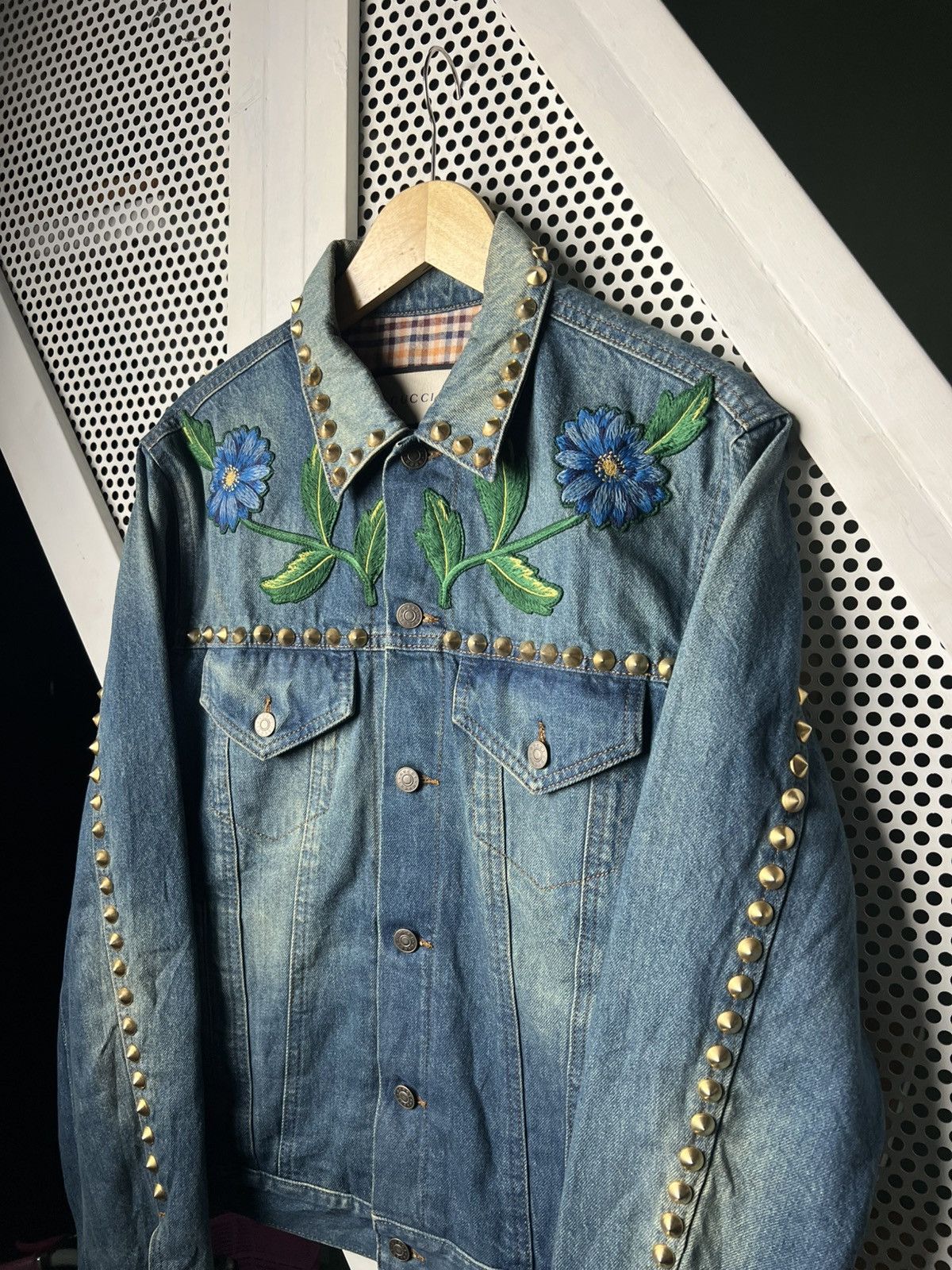 Gucci Gucci Mare Gothicum Embroidered Studded Denim Jacket Size US M / EU 48-50 / 2 - 3 Thumbnail