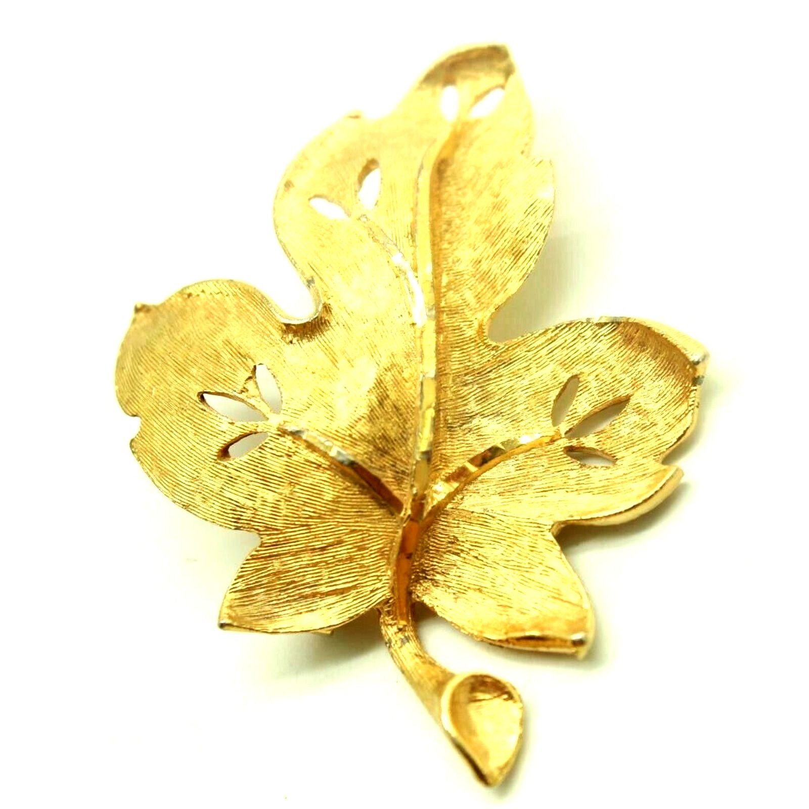 Other Brushed Goldtone Maple Leaf Brooch • Signed BSK Size ONE SIZE - 1 Thumbnail