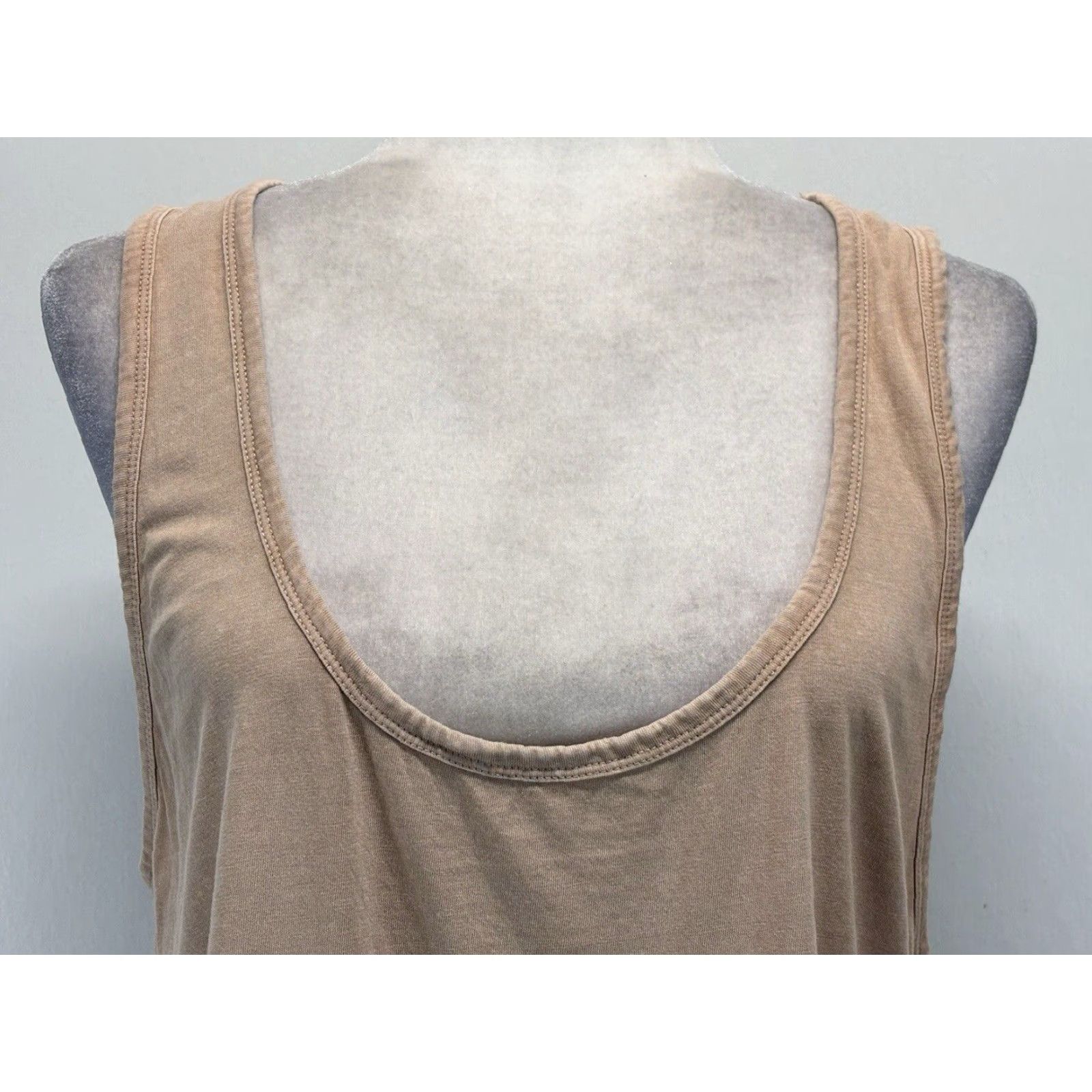 Zara Zara Tank Dress Women's Large Tan Sleeveless Short Casual Size 36" / US 14 / IT 50 - 5 Thumbnail