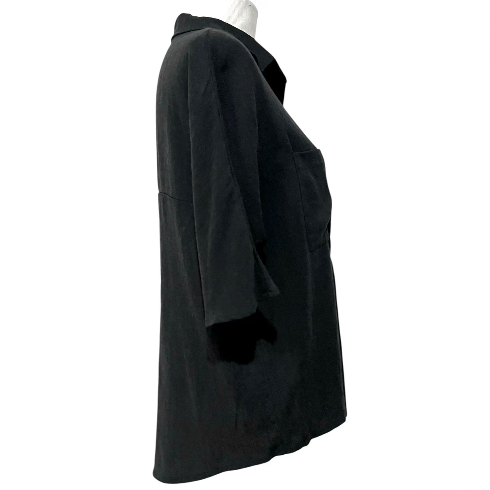 Vintage Natalie Busby Shirt Women’s Button Up Short Sleeve Pockets Black Sz S Oversized Slim Relaxed Casual Size S / US 4 / IT 40 - 5 Thumbnail